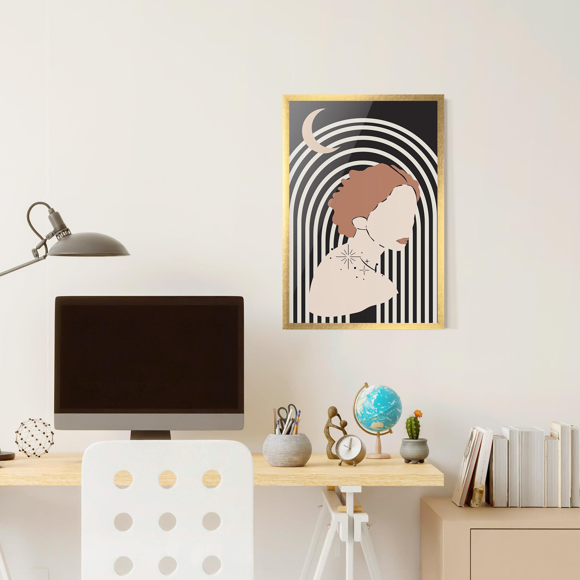 Gerahmte Poster Woman Orange Lips mockup 6