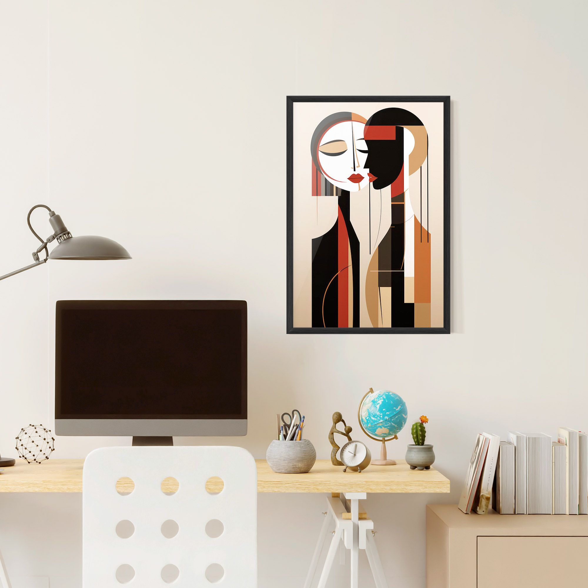 Abstract Couple Kissing mockup 6