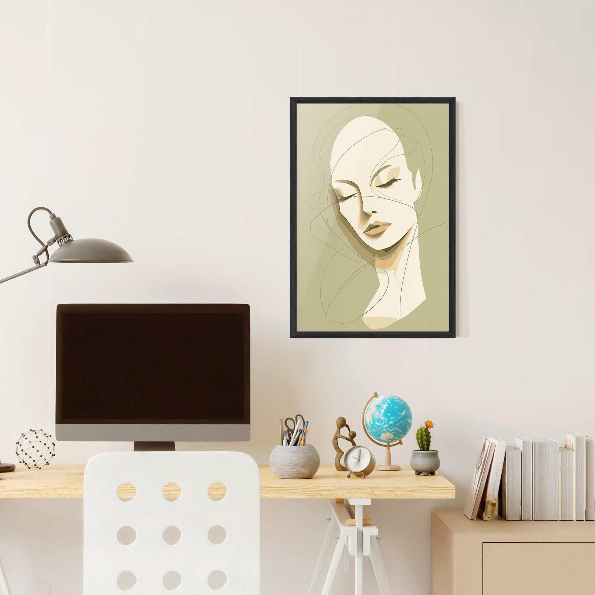 Gerahmte Poster Cream Woman Head mockup 6