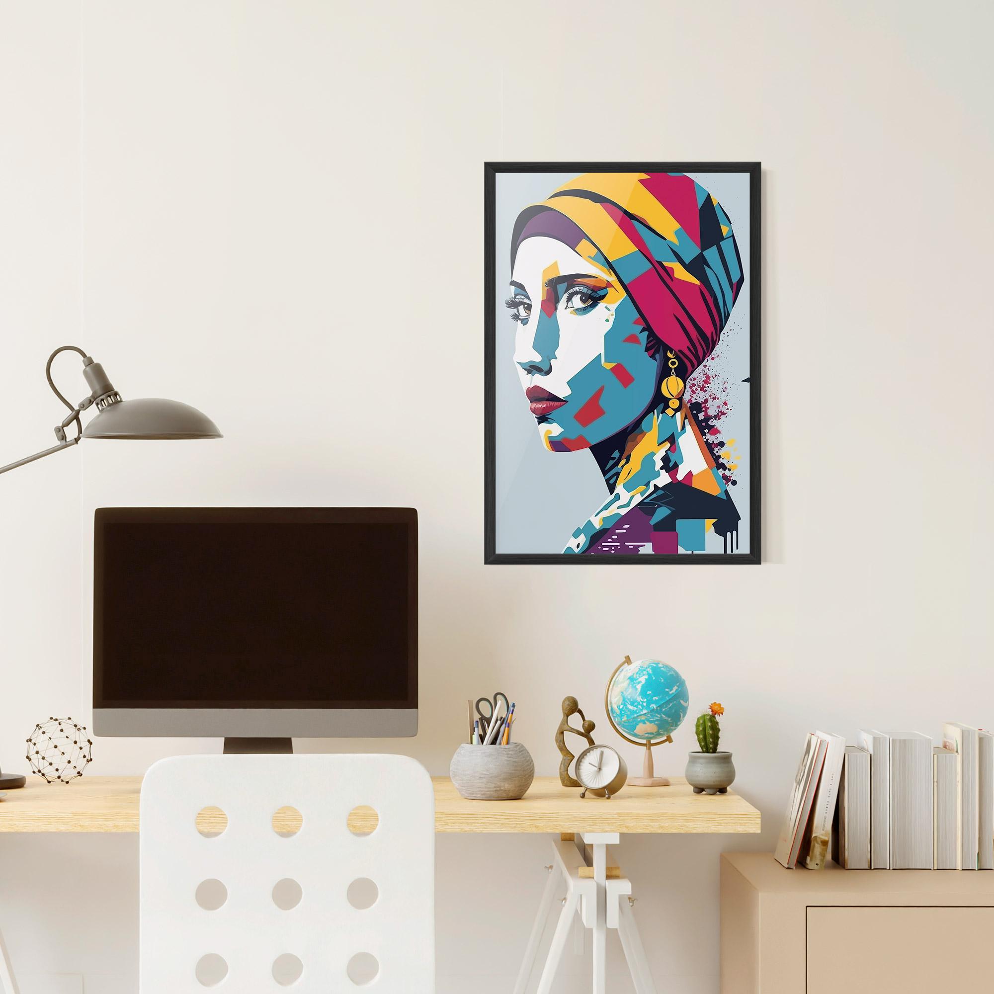 Gerahmte Poster Long Face Woman mockup 6