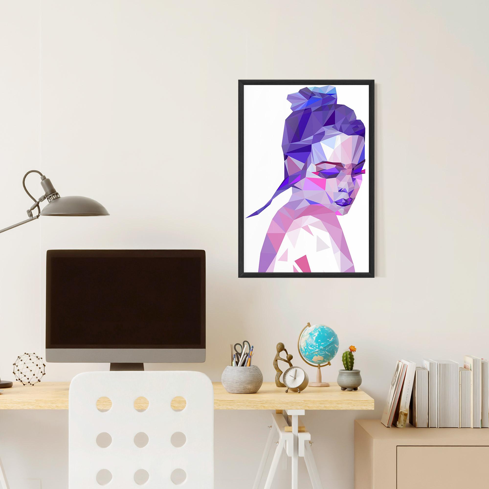 Gerahmte Poster Purple Poly Girl mockup 6