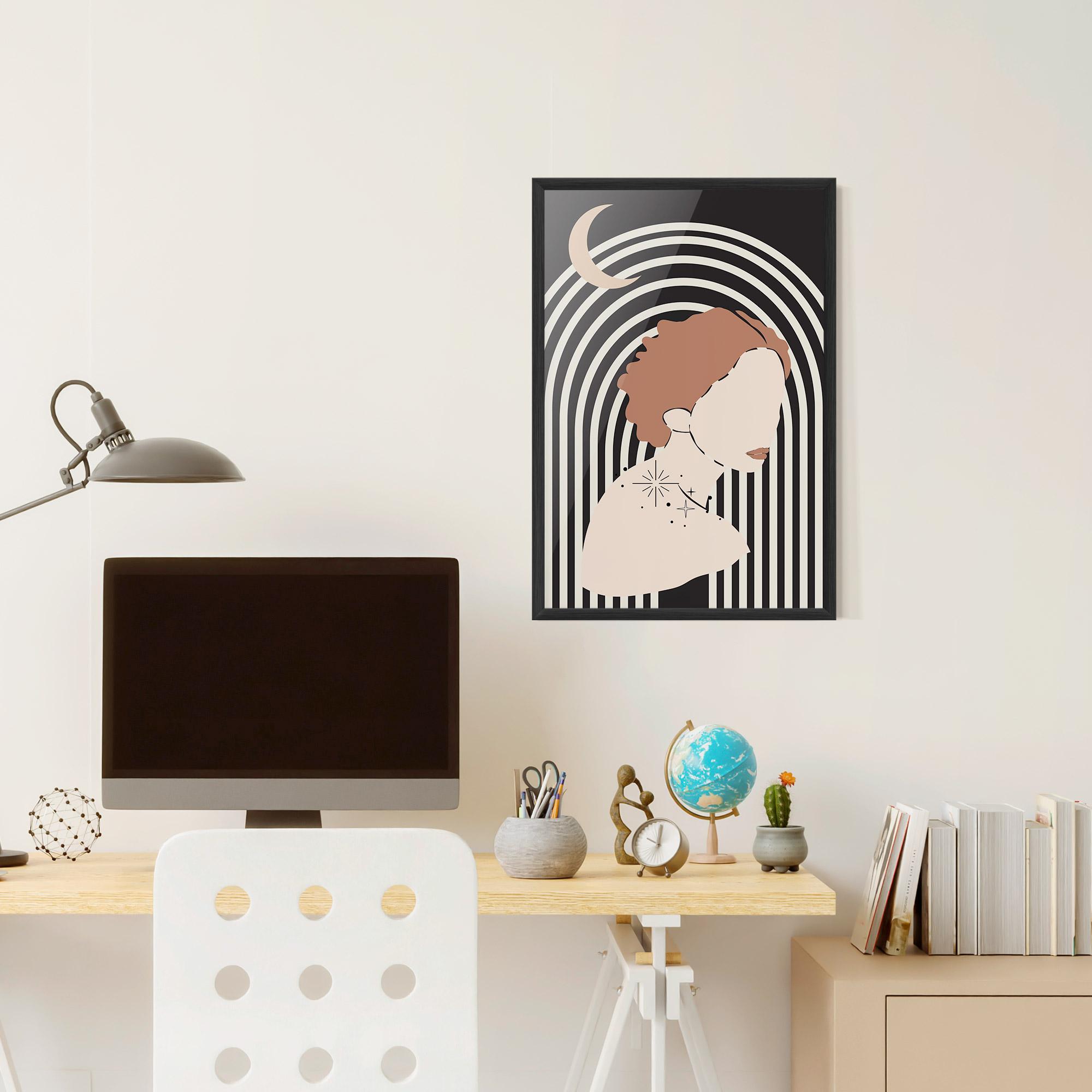 Gerahmte Poster Woman Orange Lips mockup 6