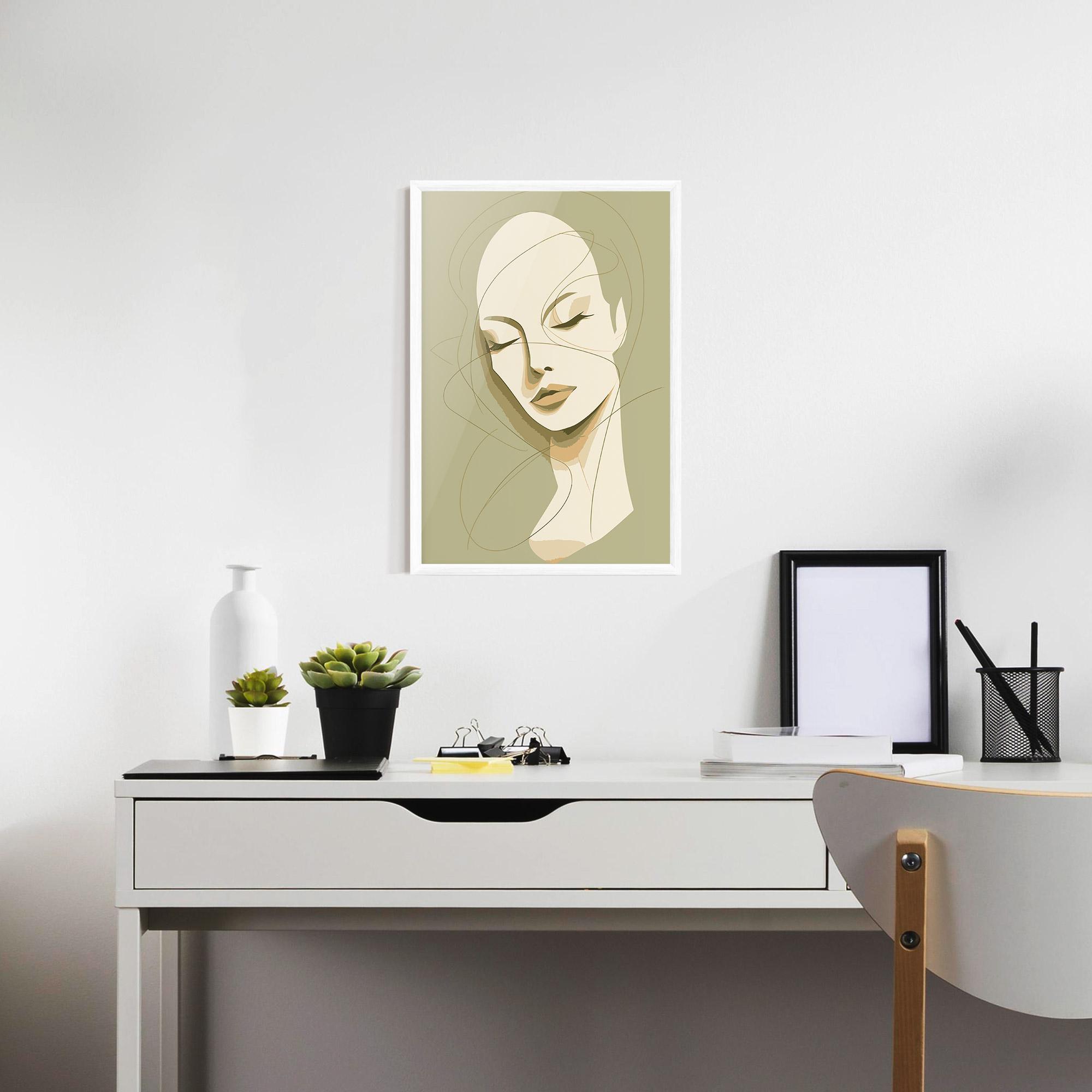 Gerahmte Poster Cream Woman Head mockup 7