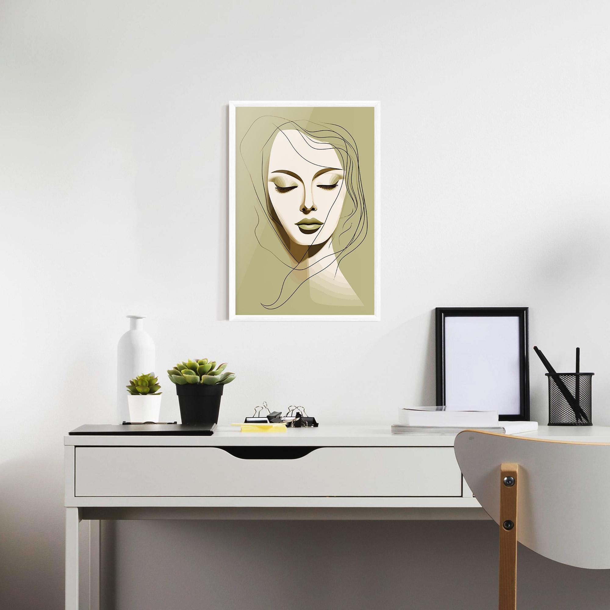 Gerahmte Poster Cream Womans Face mockup 7