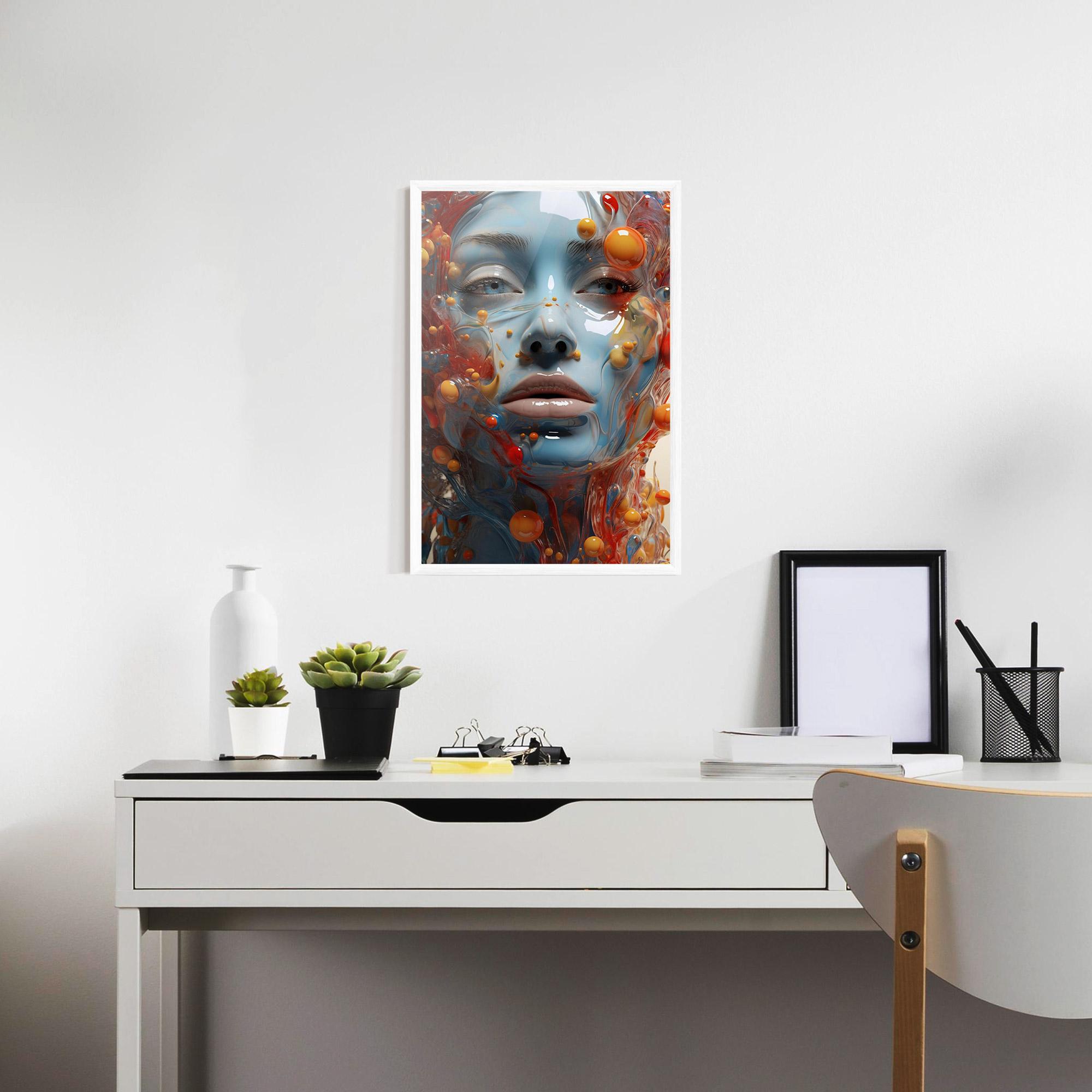 Gerahmte Poster Pretty Blue Face mockup 7