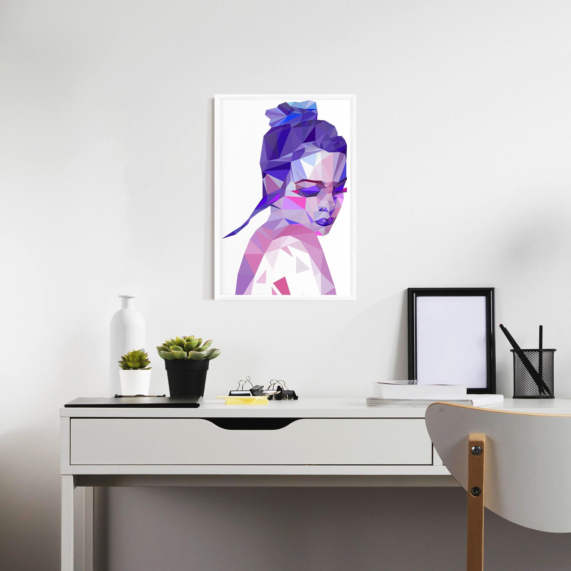 Gerahmte Poster Purple Poly Girl mockup 7