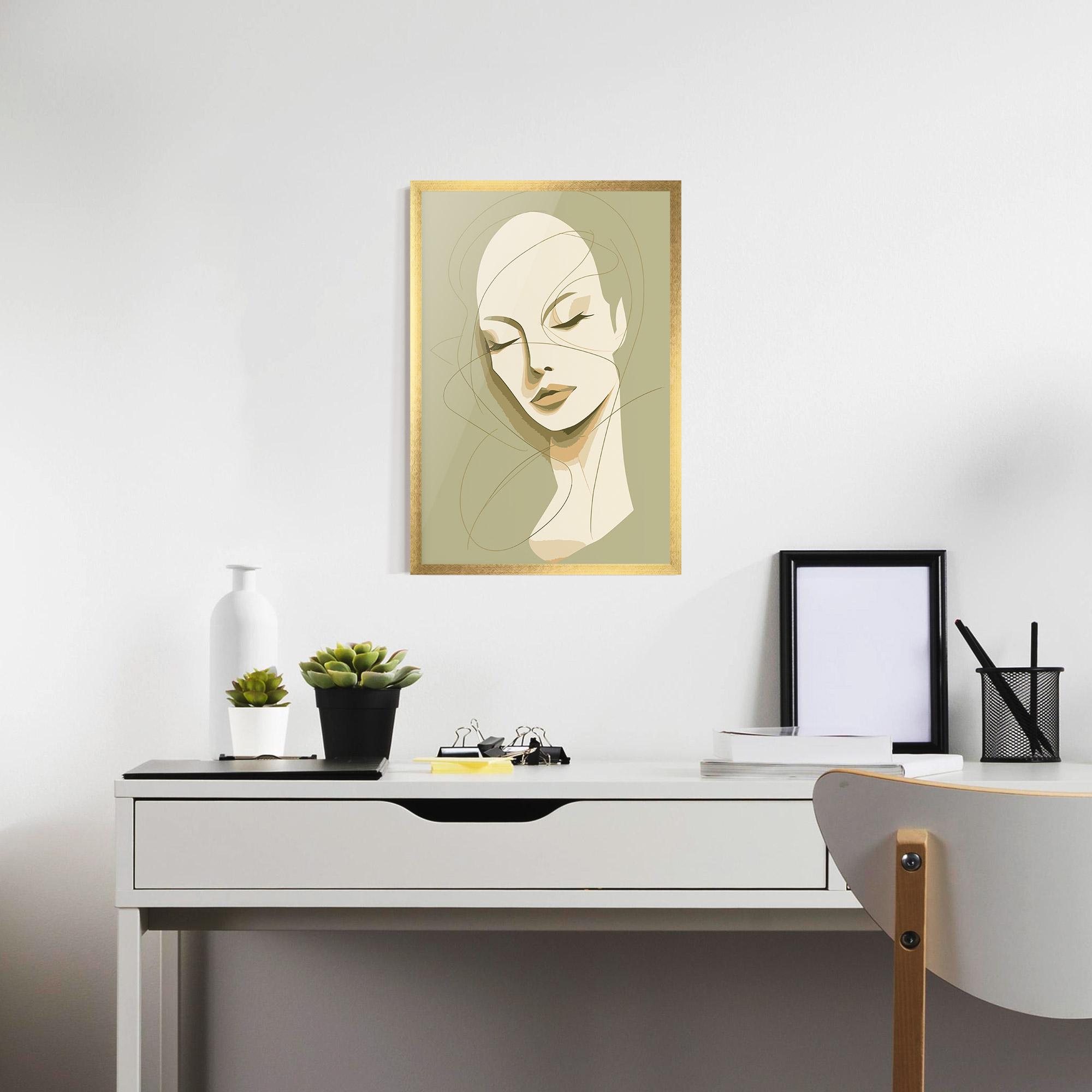 Gerahmte Poster Cream Woman Head mockup 7