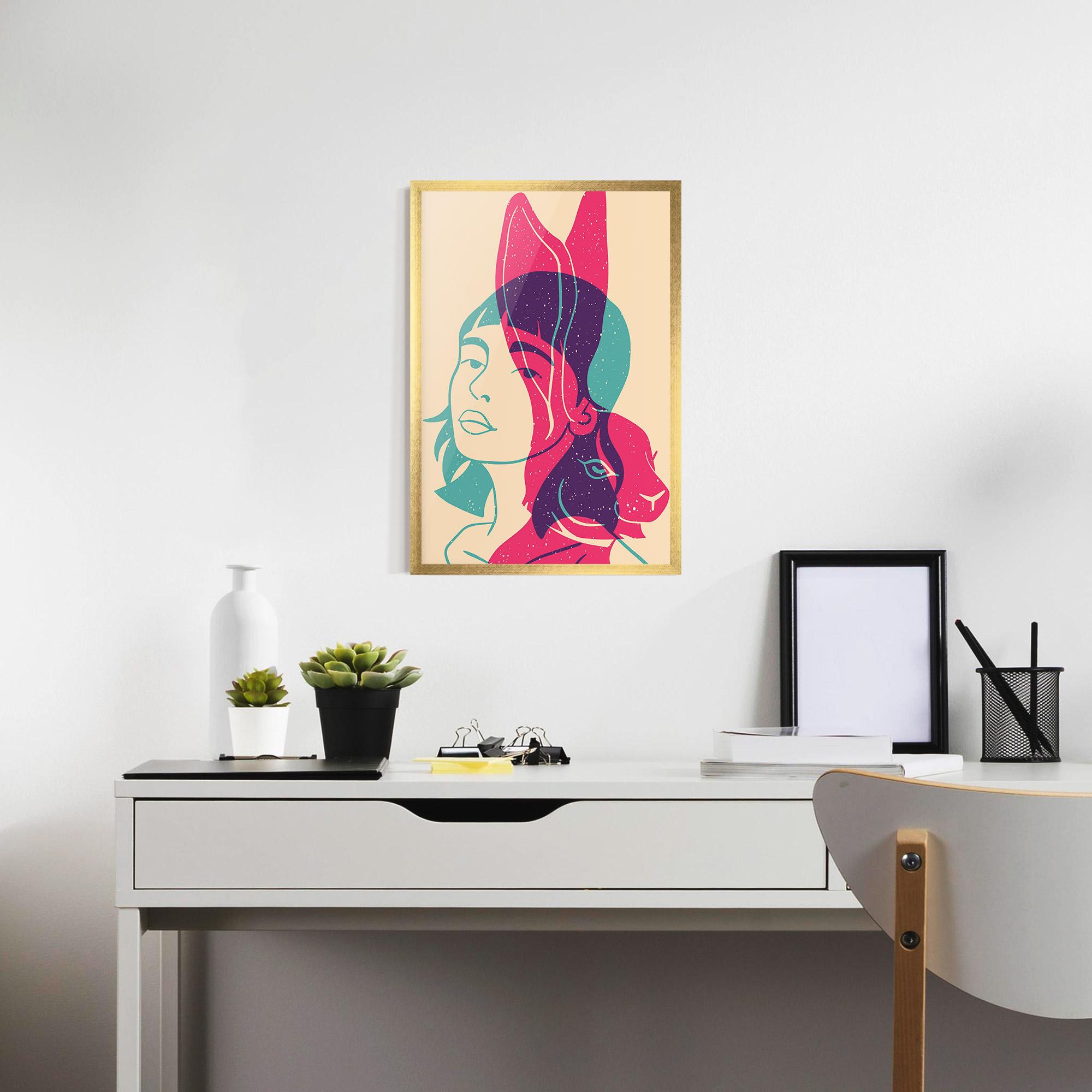 Gerahmte Poster Girl Rabbit mockup 7