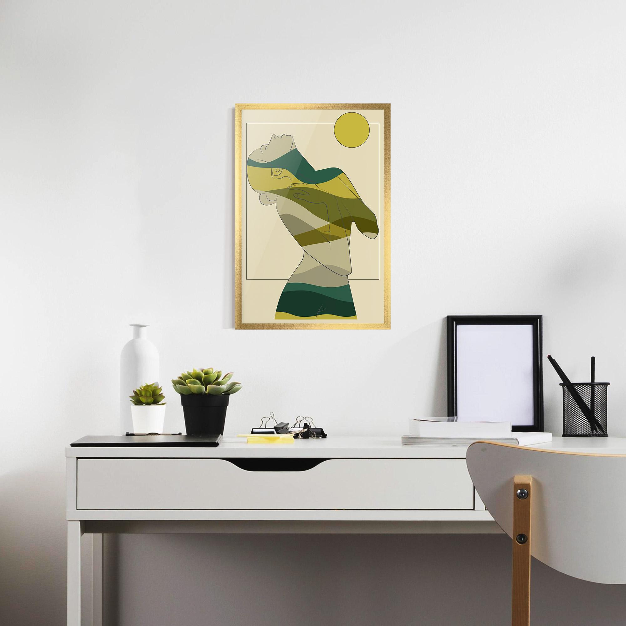 Gerahmte Poster Green Nature Woman mockup 7
