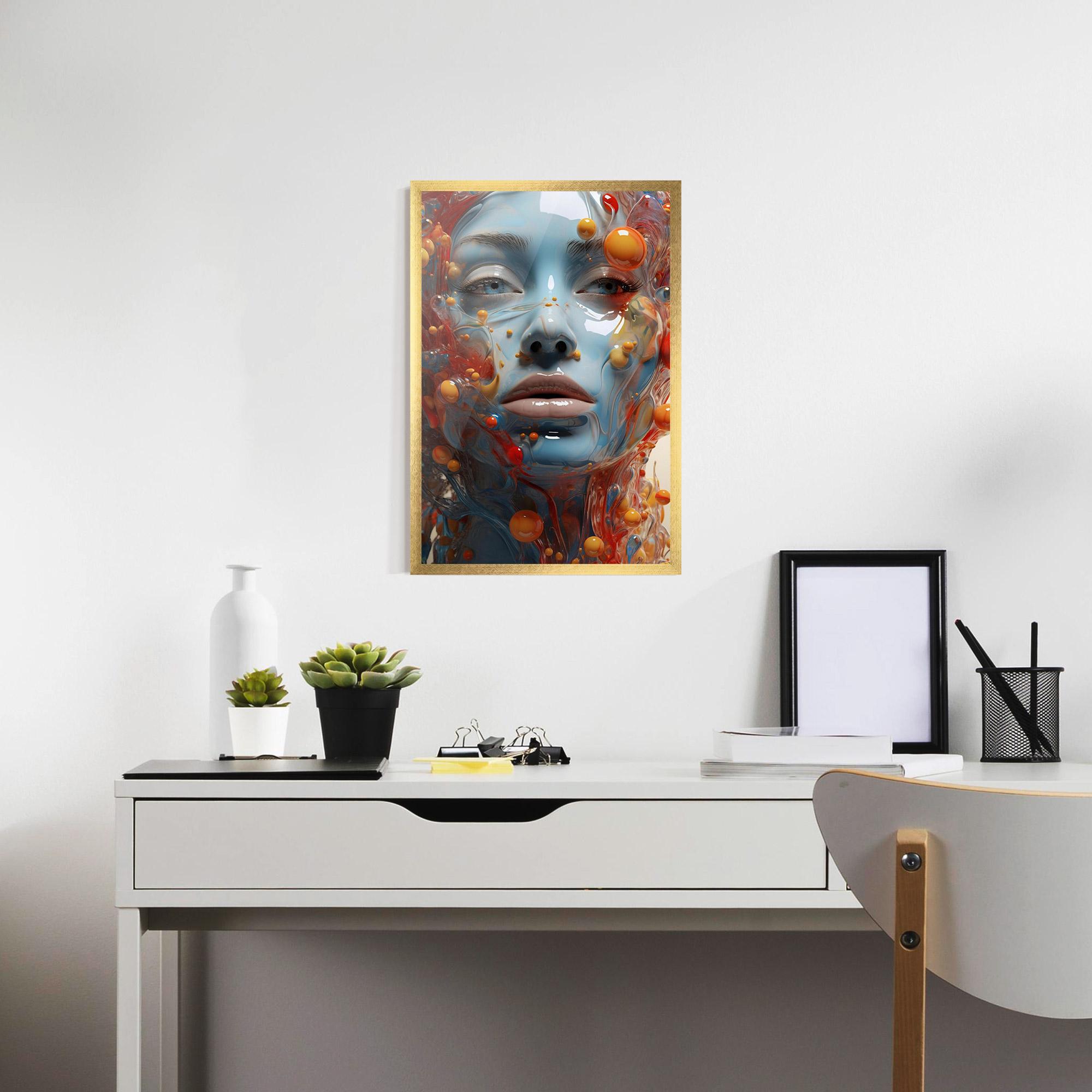 Gerahmte Poster Pretty Blue Face mockup 7