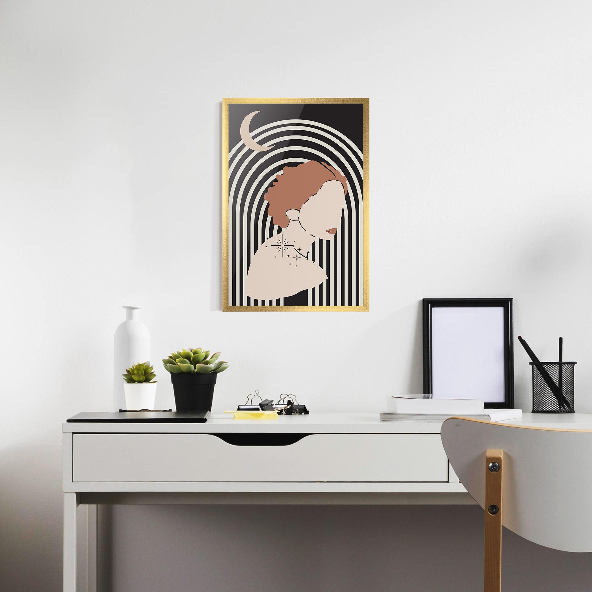 Gerahmte Poster Woman Orange Lips mockup 7