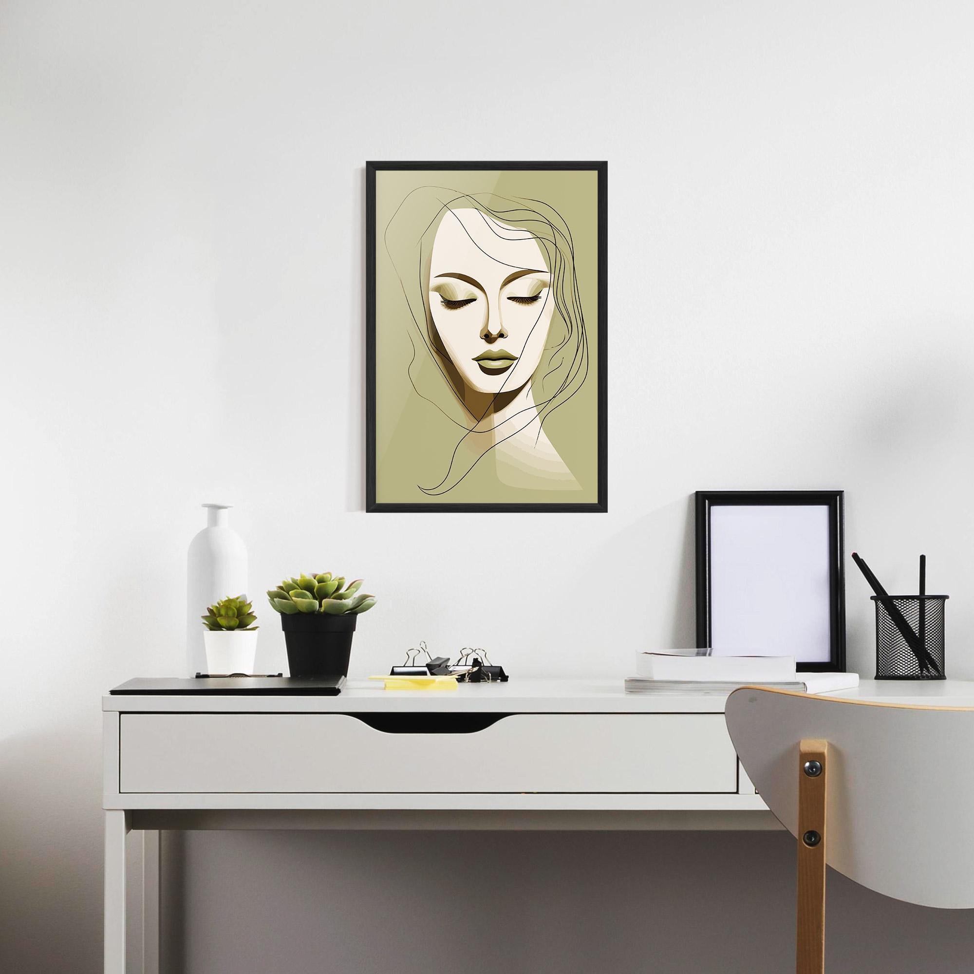 Gerahmte Poster Cream Womans Face mockup 7