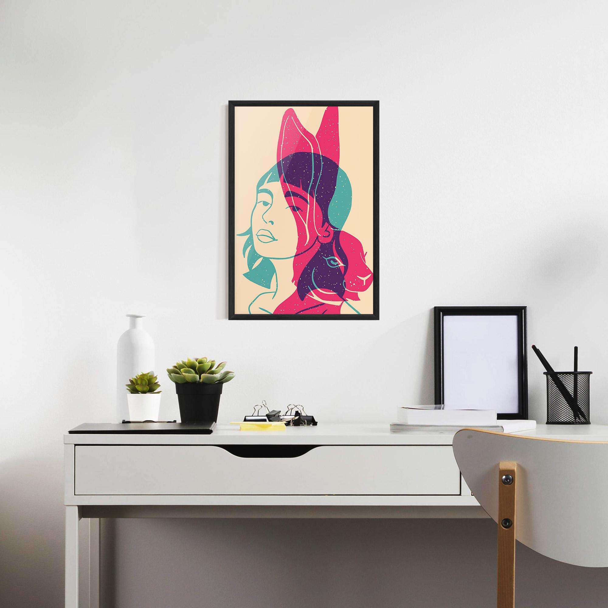 Gerahmte Poster Girl Rabbit mockup 7