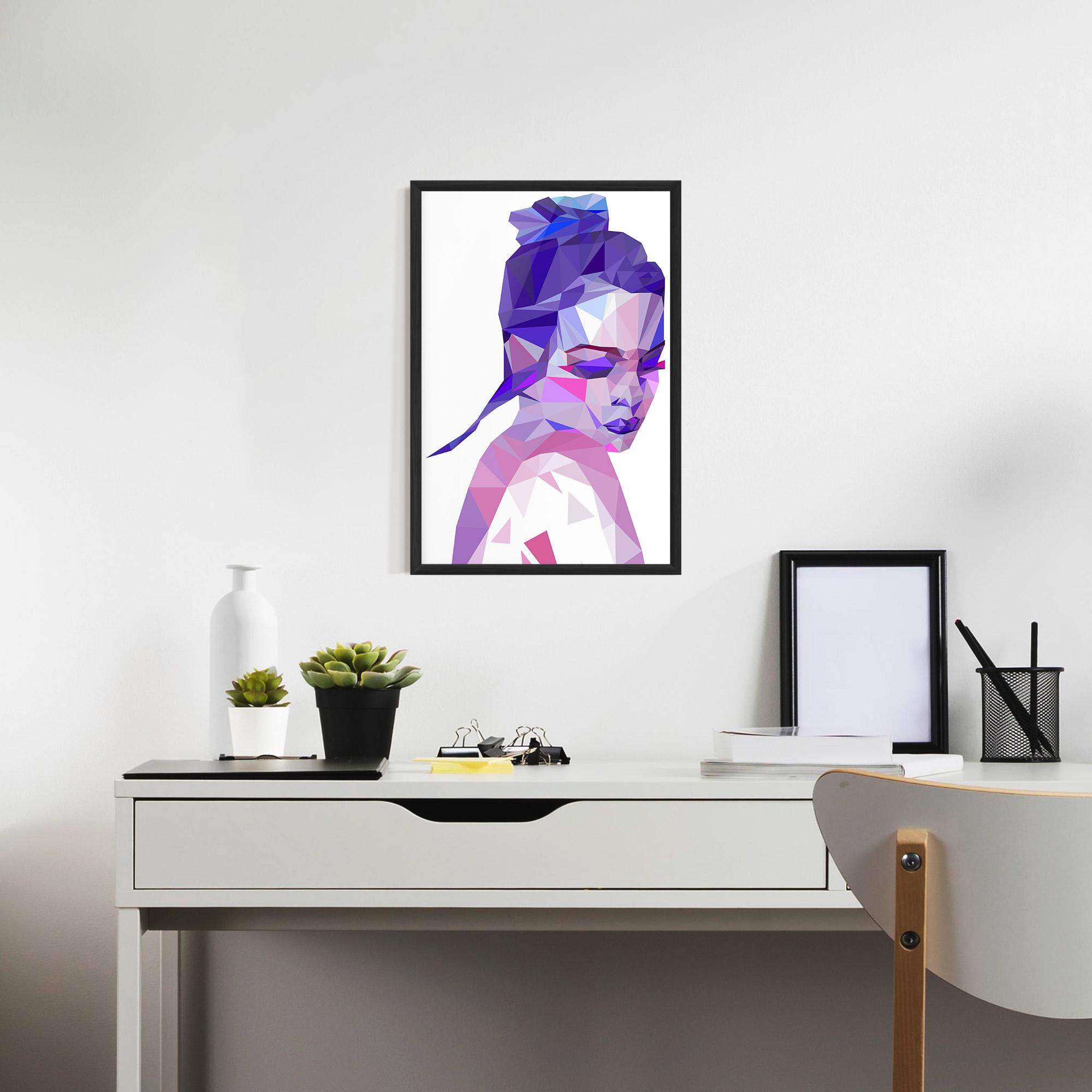 Gerahmte Poster Purple Poly Girl mockup 7