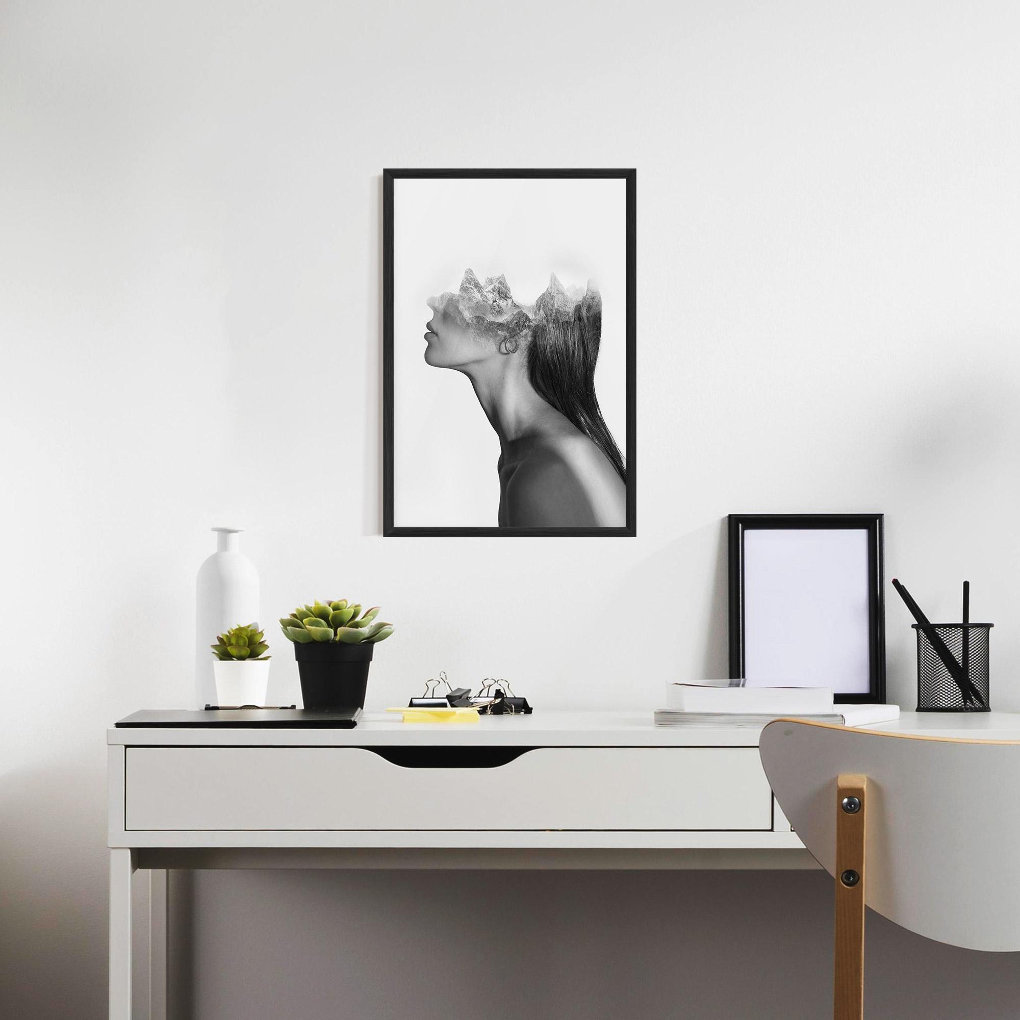 Gerahmte Poster Woman Mountains View mockup 7