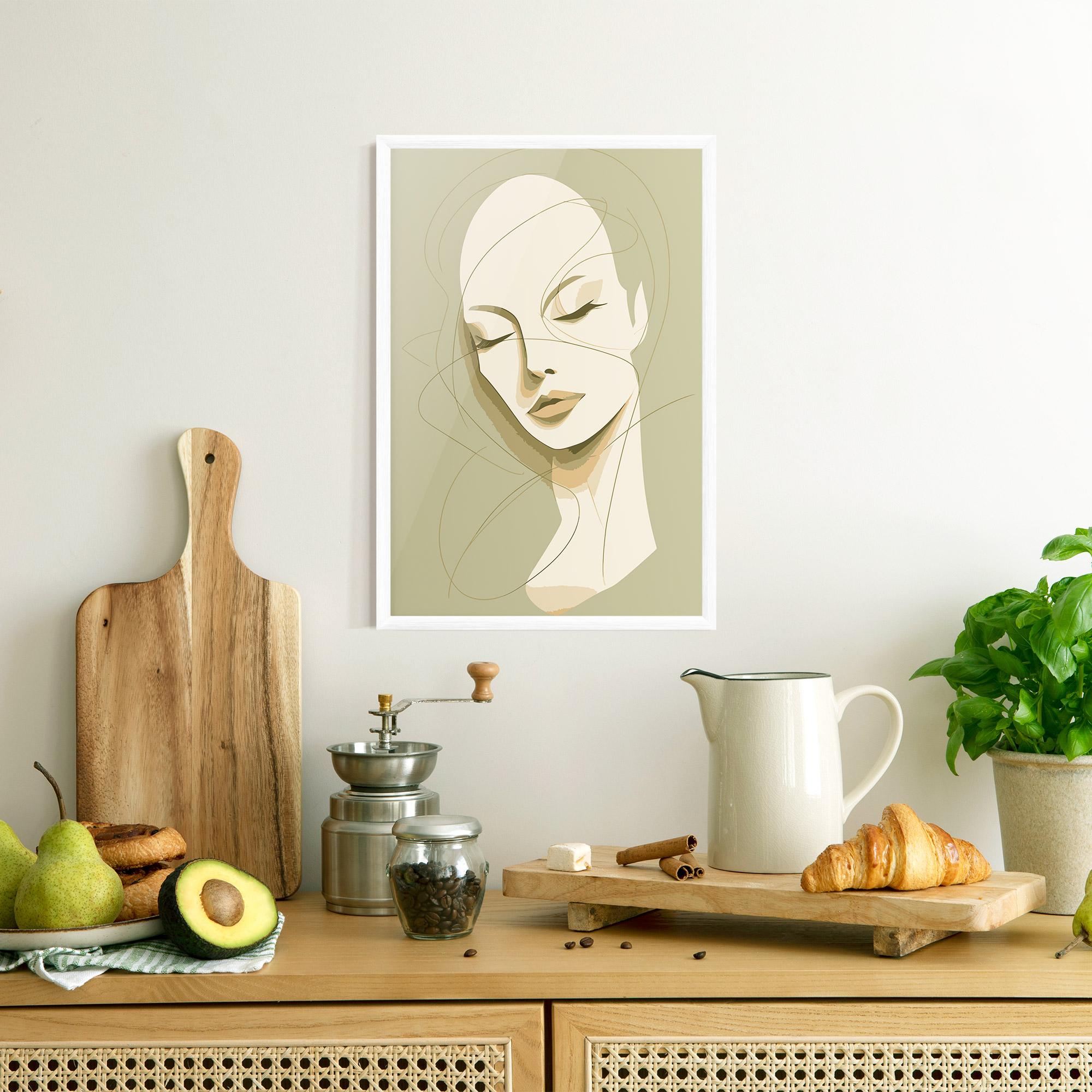 Gerahmte Poster Cream Woman Head mockup 8