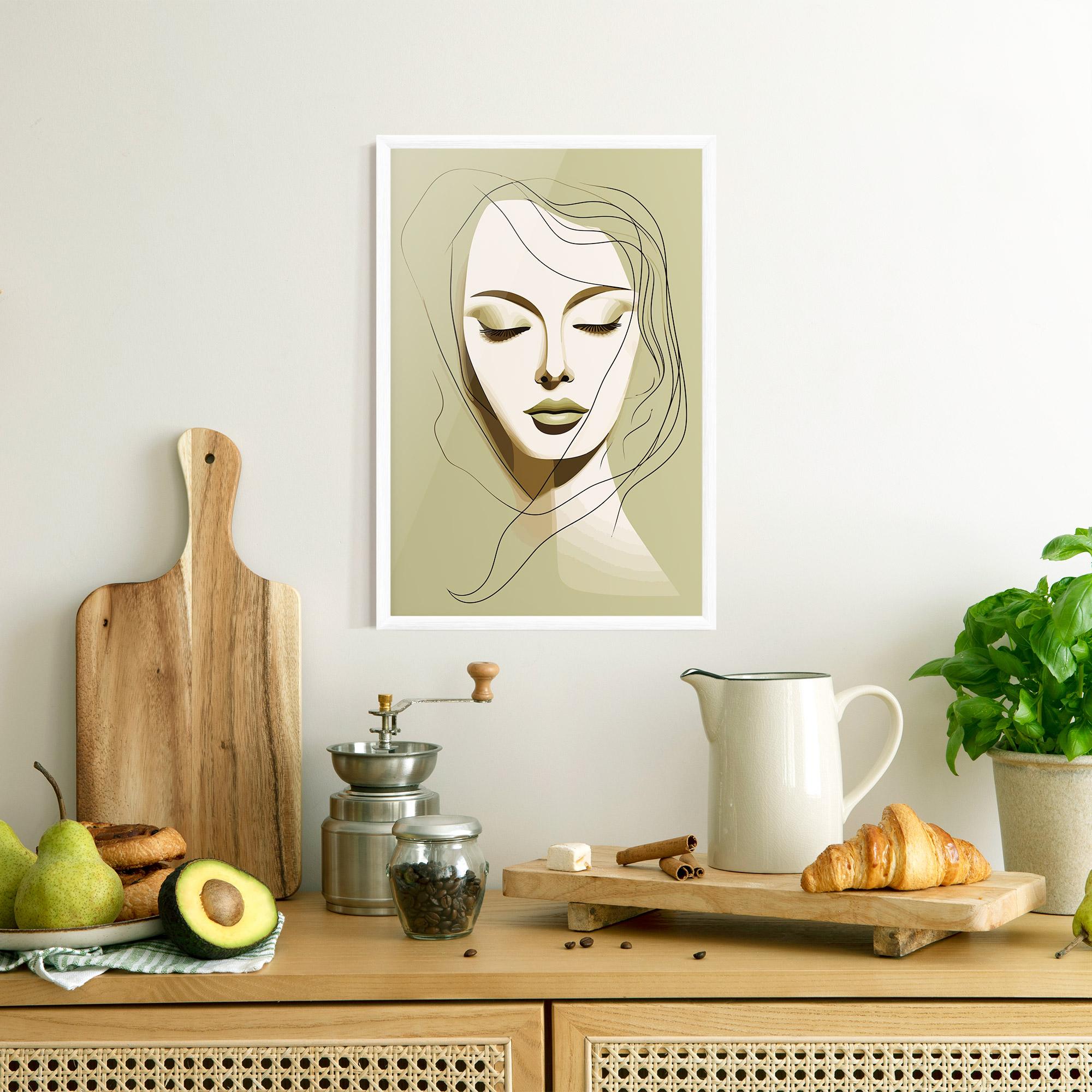 Gerahmte Poster Cream Womans Face mockup 8