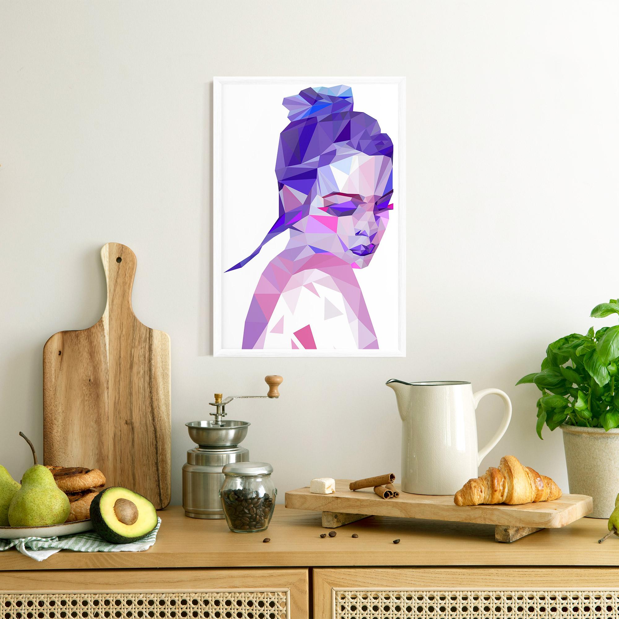 Gerahmte Poster Purple Poly Girl mockup 8