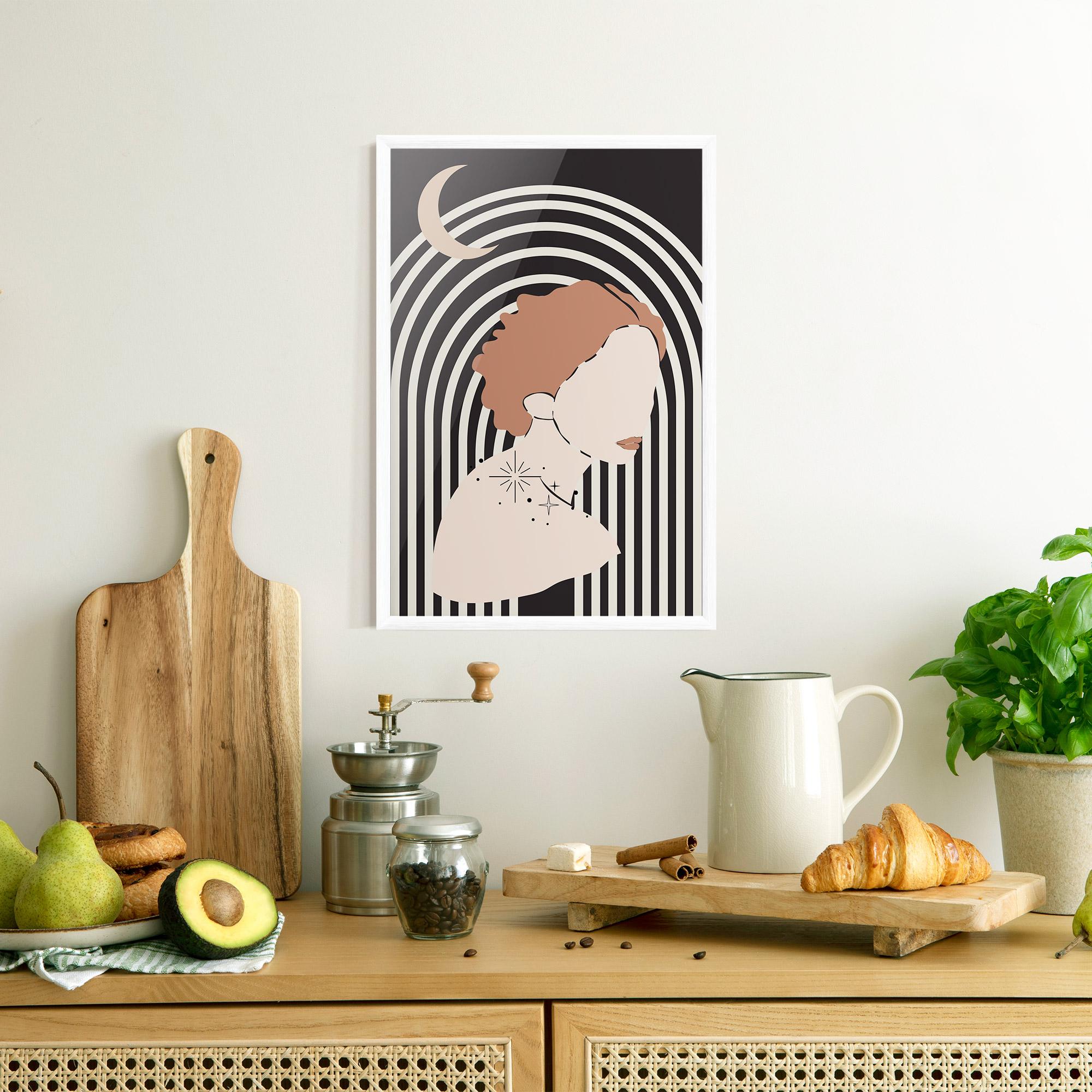 Gerahmte Poster Woman Orange Lips mockup 8