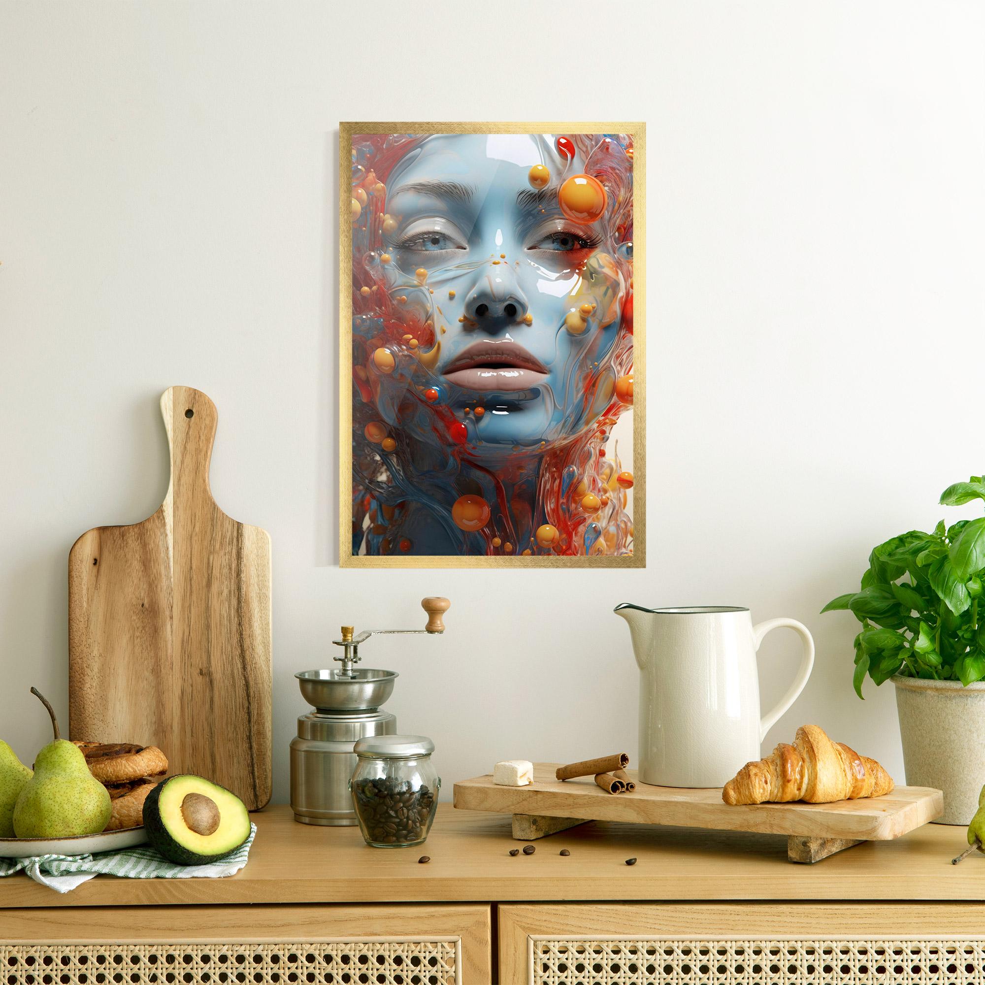 Gerahmte Poster Pretty Blue Face mockup 8