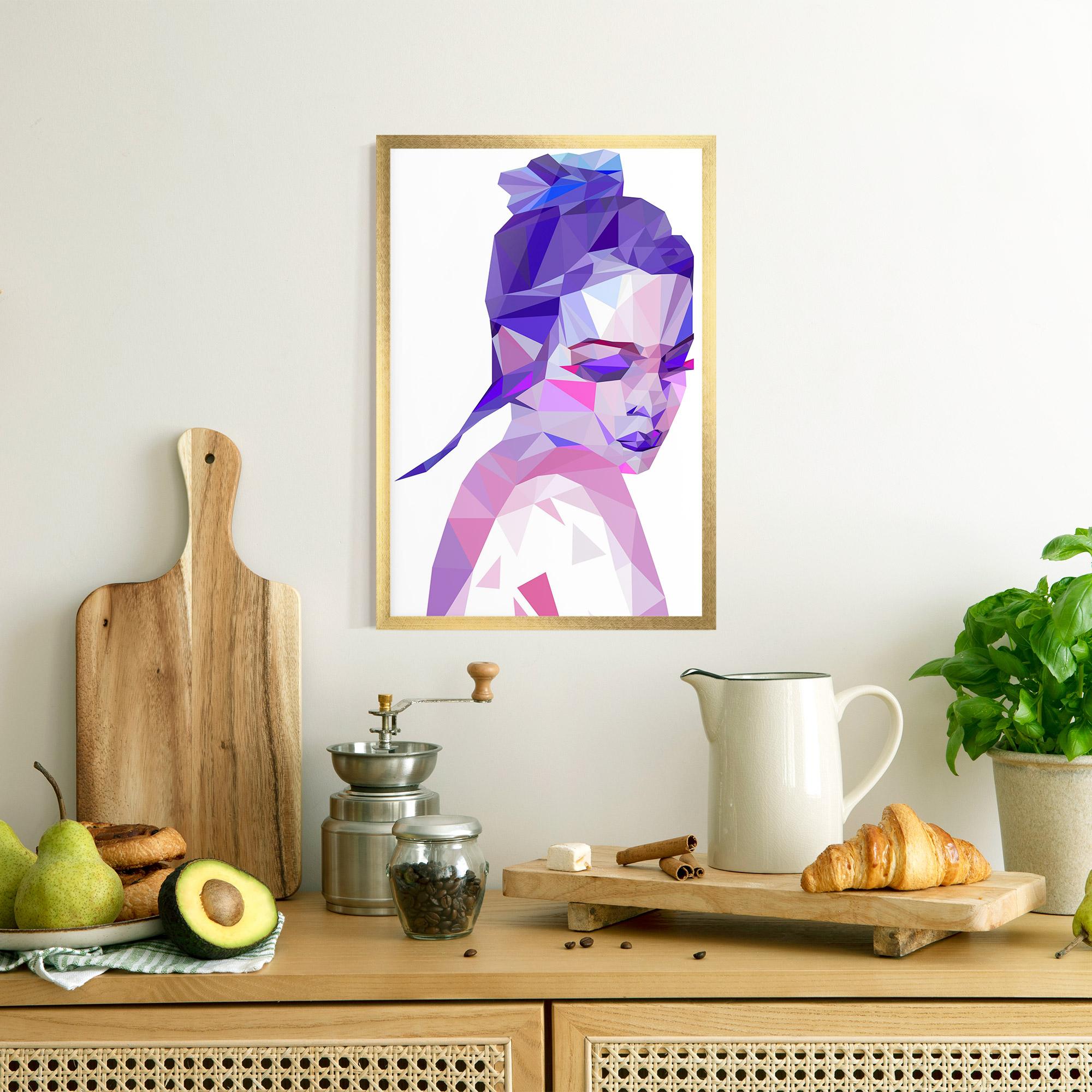 Gerahmte Poster Purple Poly Girl mockup 8