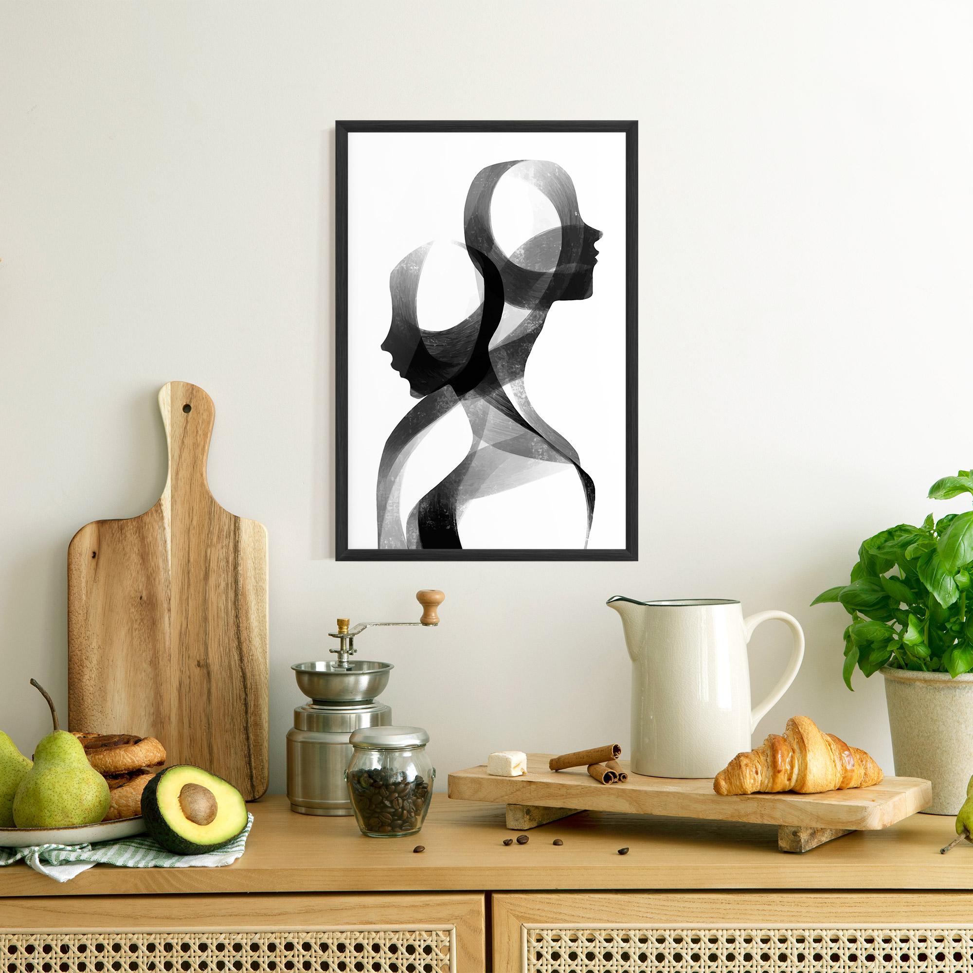 Gerahmte Poster Abstract Grey Couple mockup 8