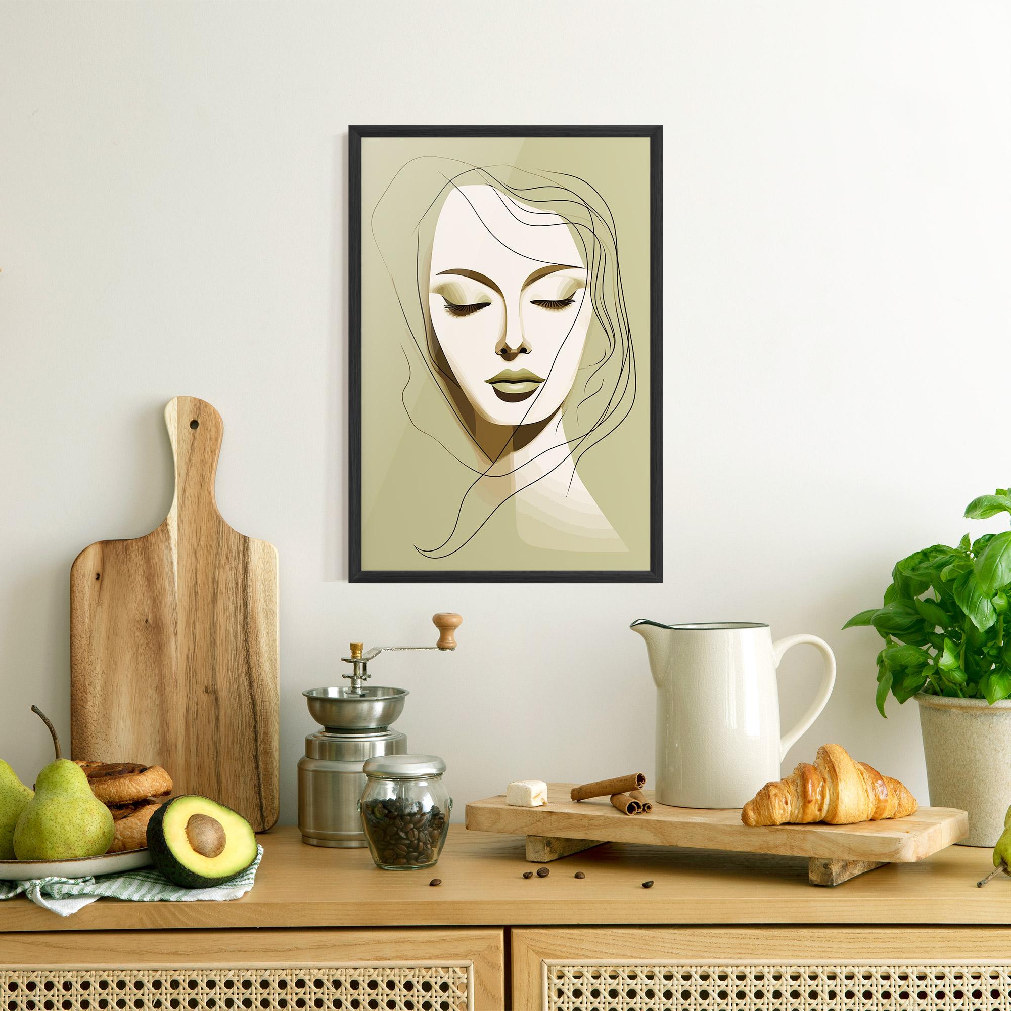 Gerahmte Poster Cream Womans Face mockup 8