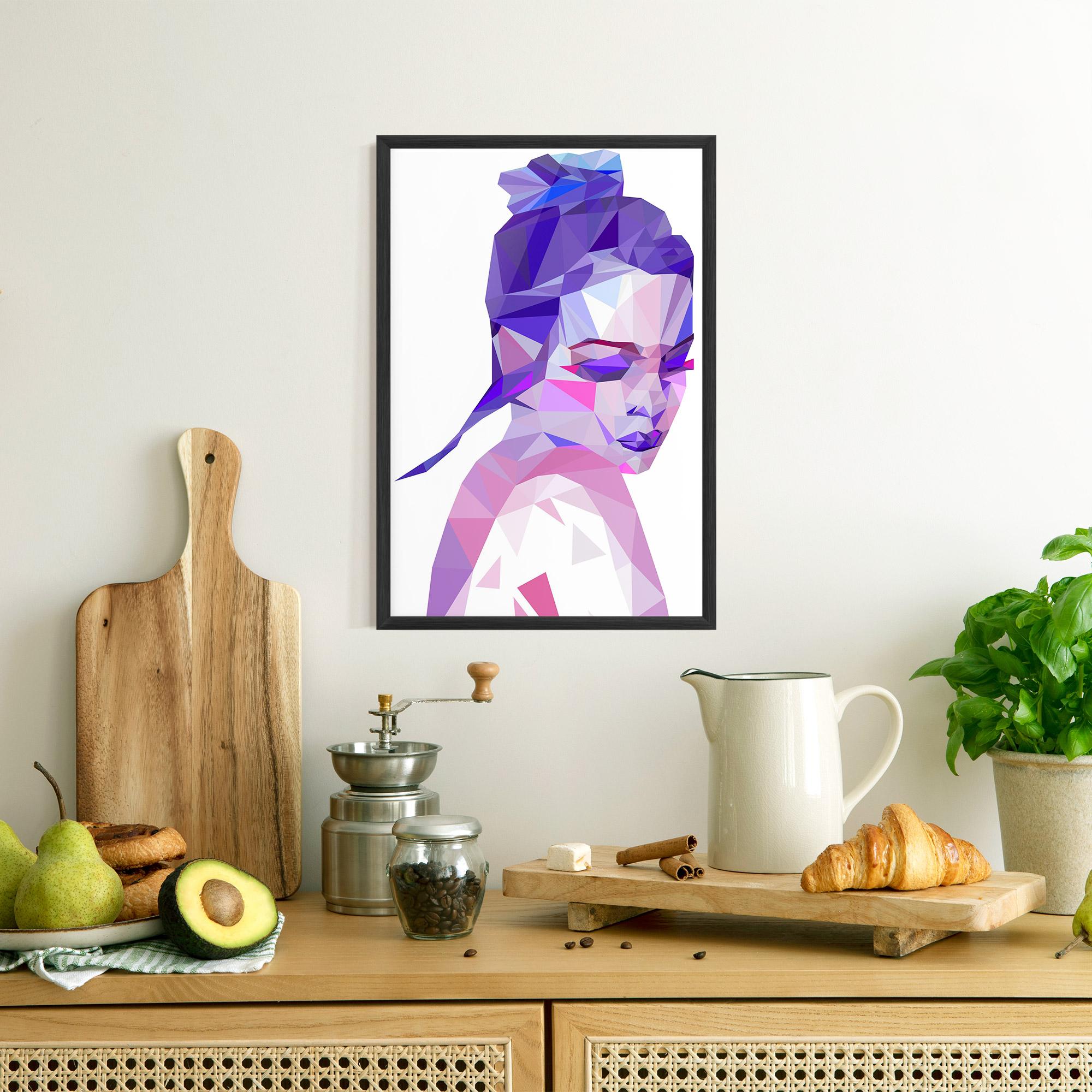 Gerahmte Poster Purple Poly Girl mockup 8
