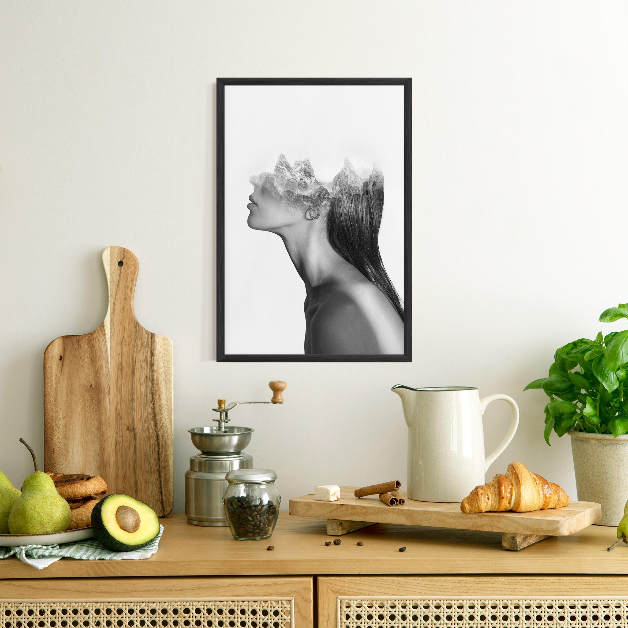 Gerahmte Poster Woman Mountains View mockup 8