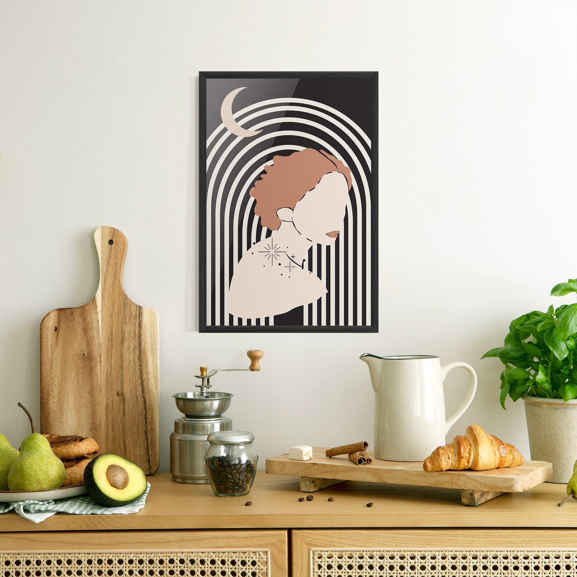 Gerahmte Poster Woman Orange Lips mockup 8