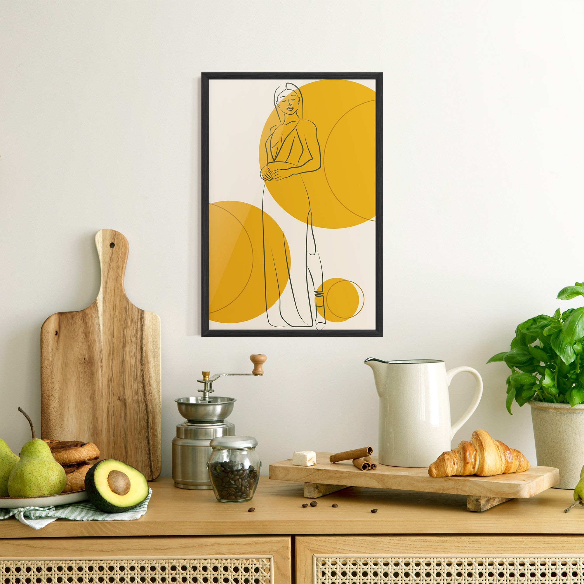 Yellow Circle Lady mockup 8