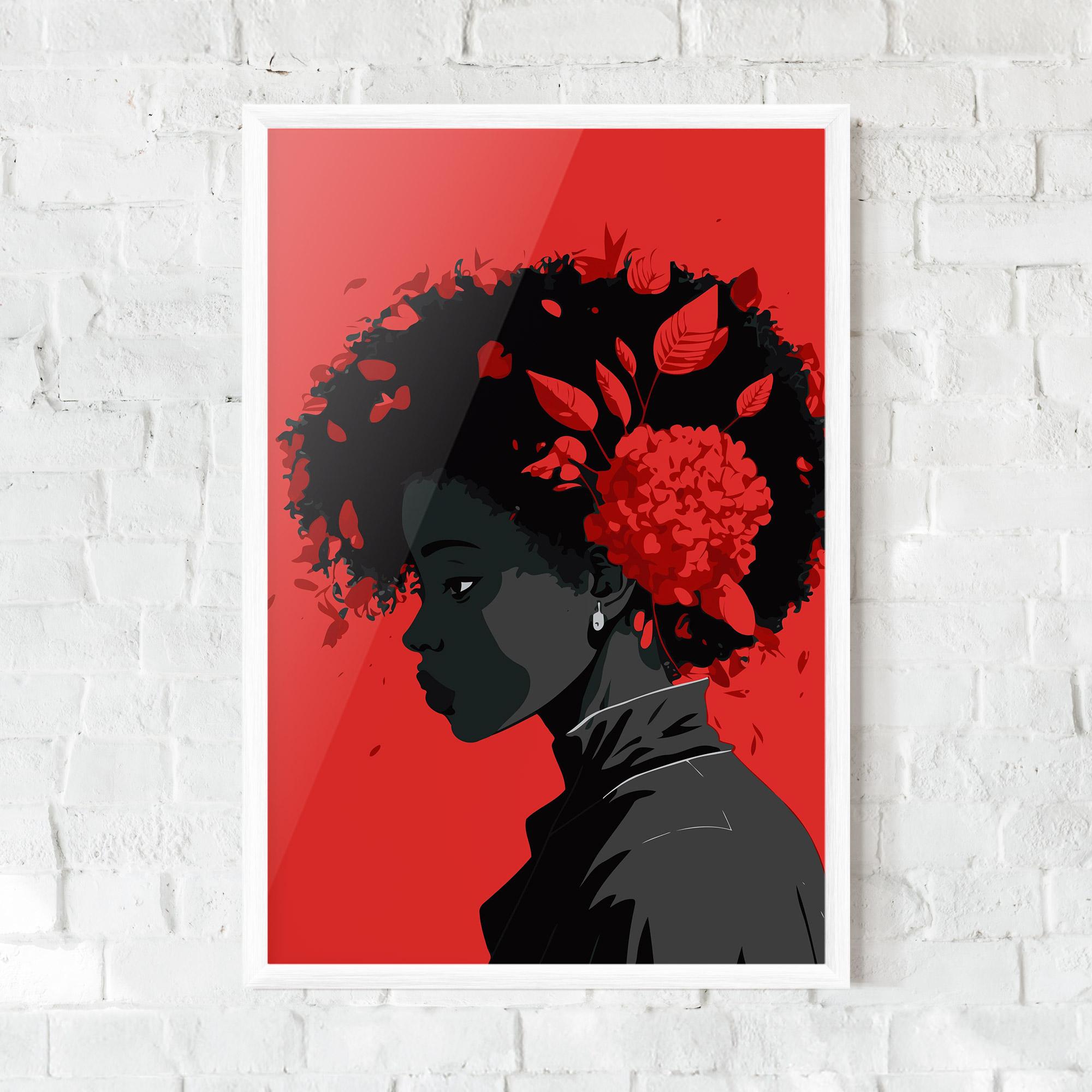 Gerahmte Poster African Red Flower mockup 0