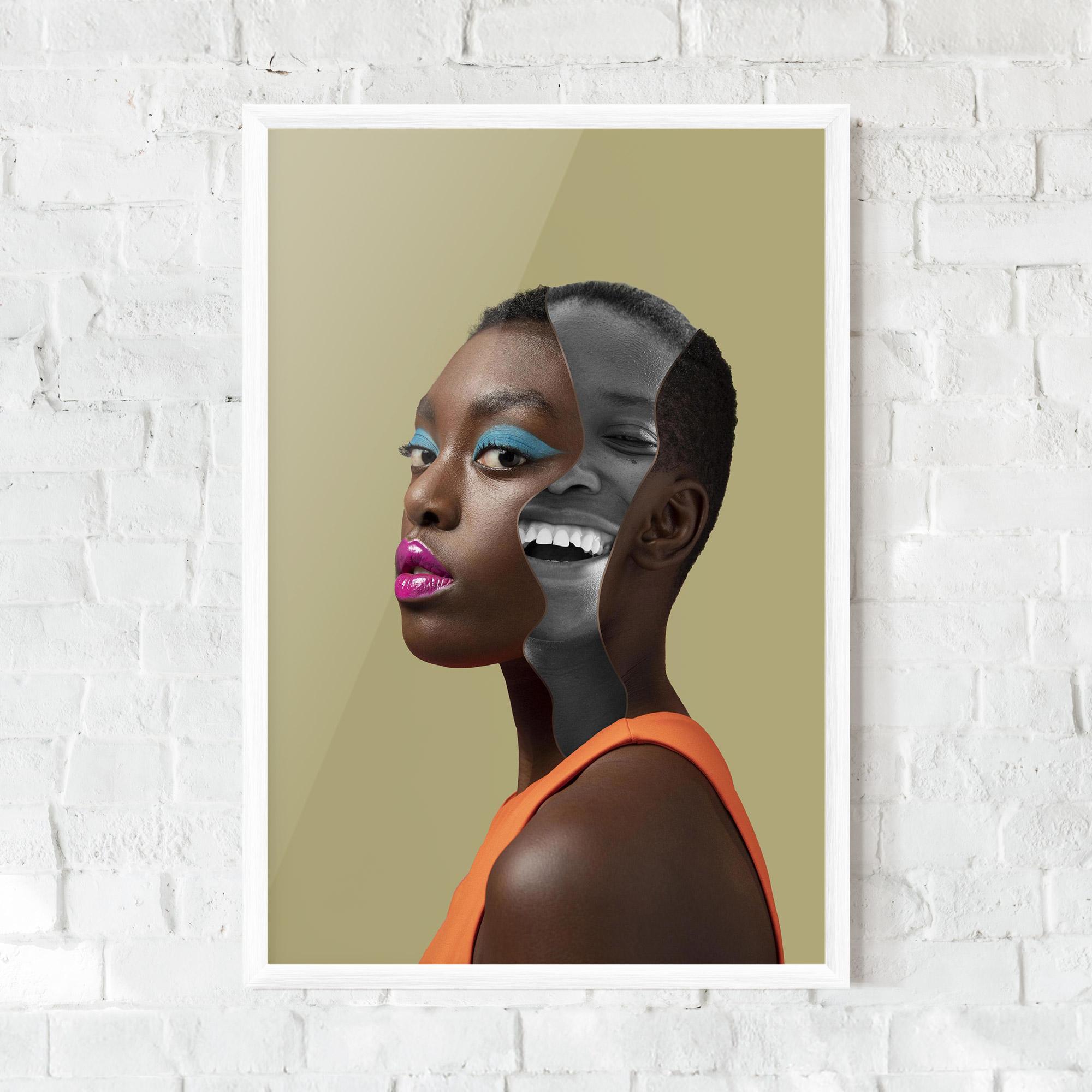 Gerahmte Poster American Woman Collage mockup 0