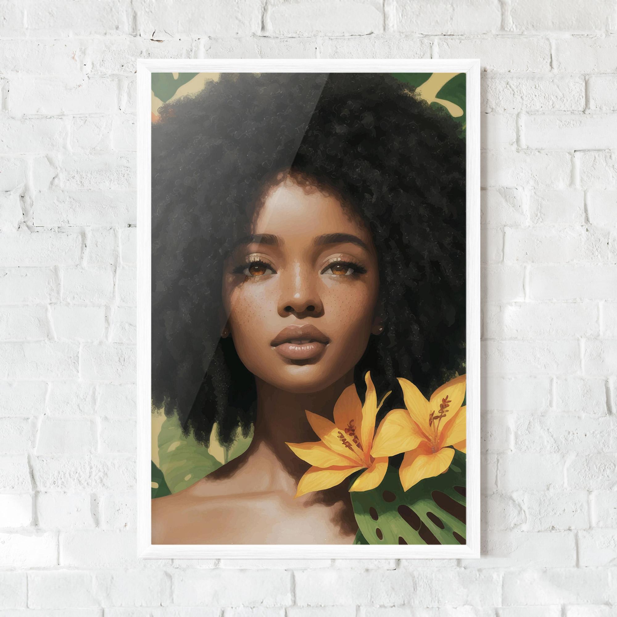 Gerahmte Poster Beautiful African Girl mockup 0
