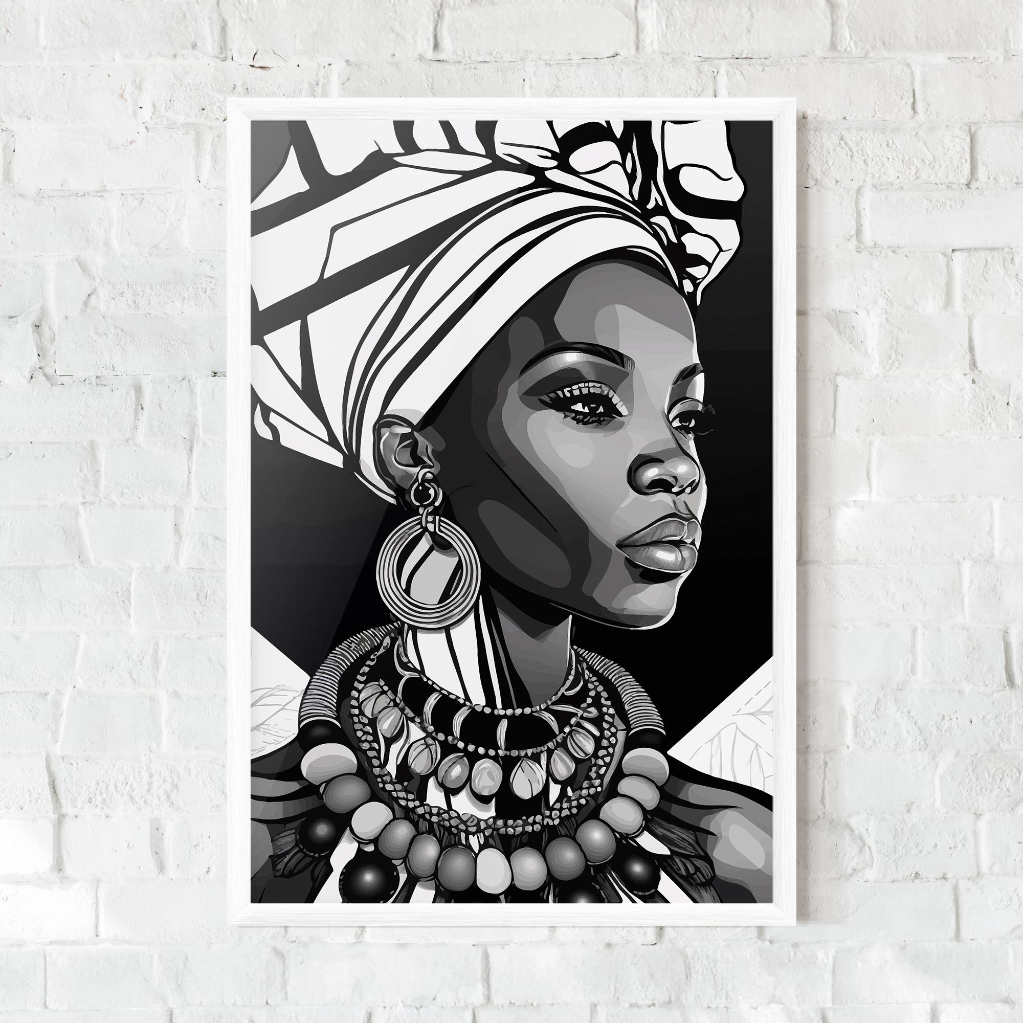 Gerahmte Poster Black White African mockup 0