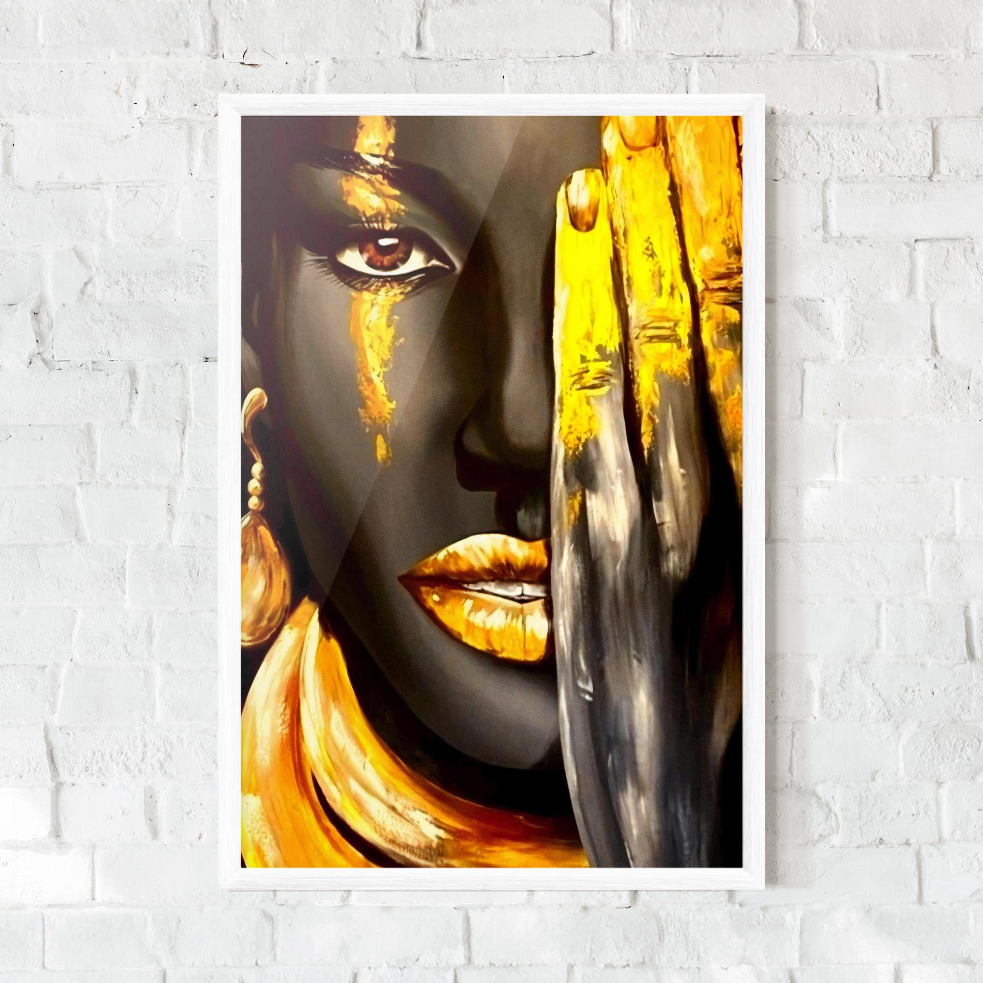 Gerahmte Poster Golden African Women mockup 0