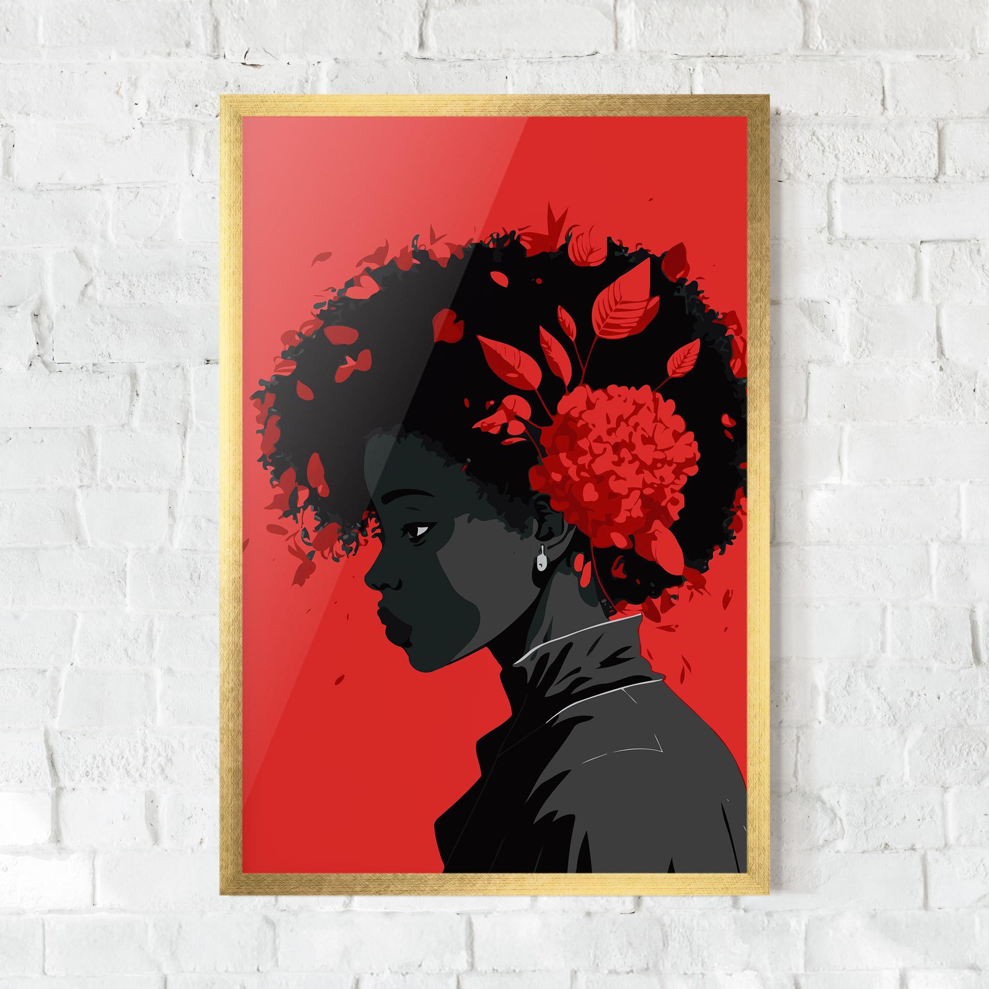 Gerahmte Poster African Red Flower mockup 0