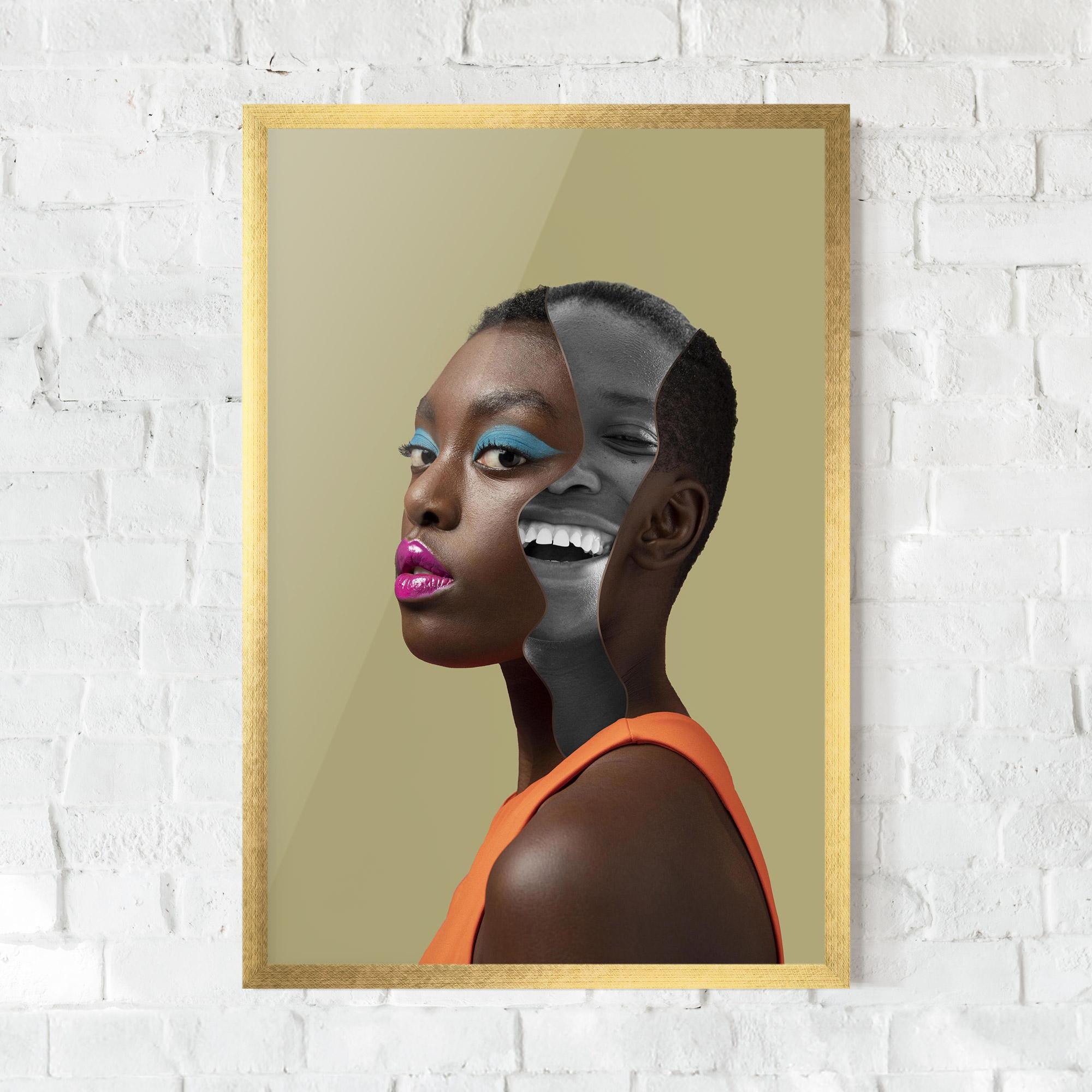 Gerahmte Poster American Woman Collage mockup 0