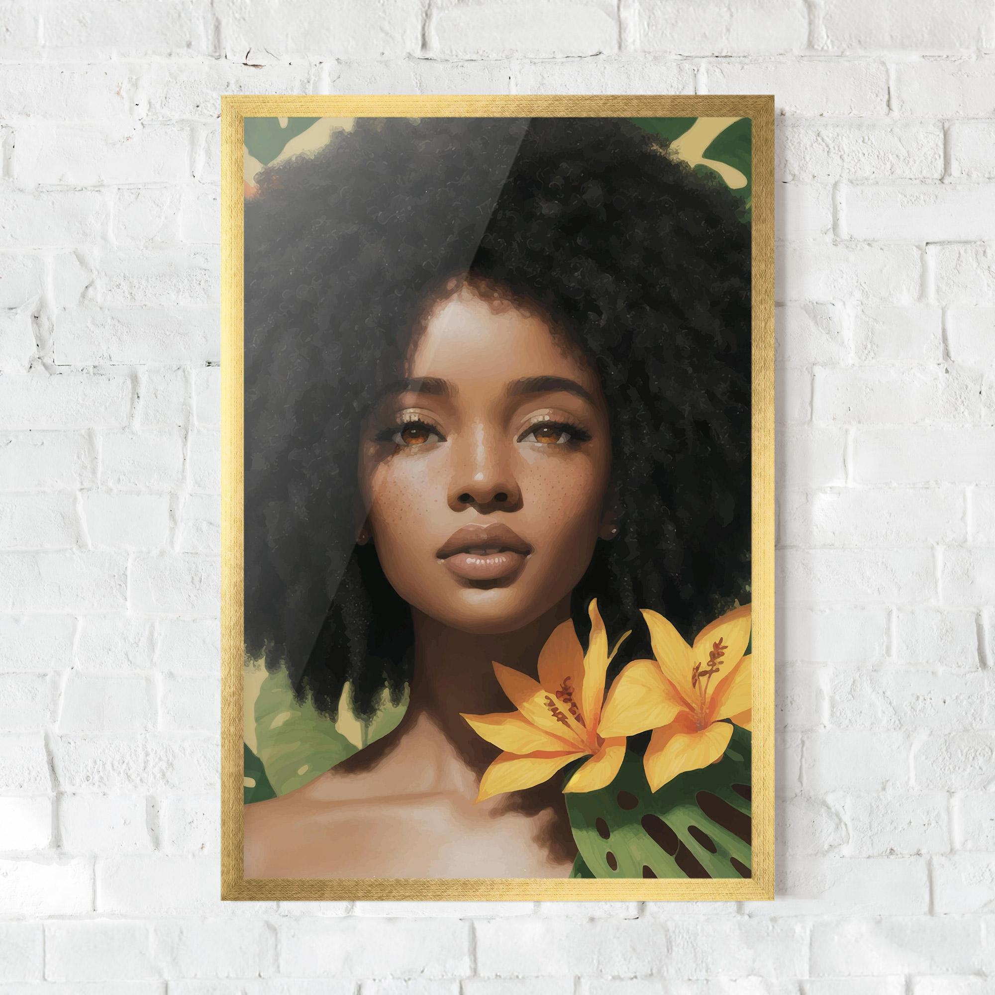 Gerahmte Poster Beautiful African Girl mockup 0