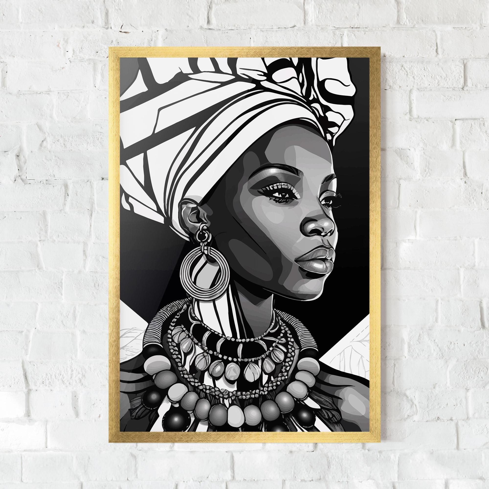 Gerahmte Poster Black White African mockup 0