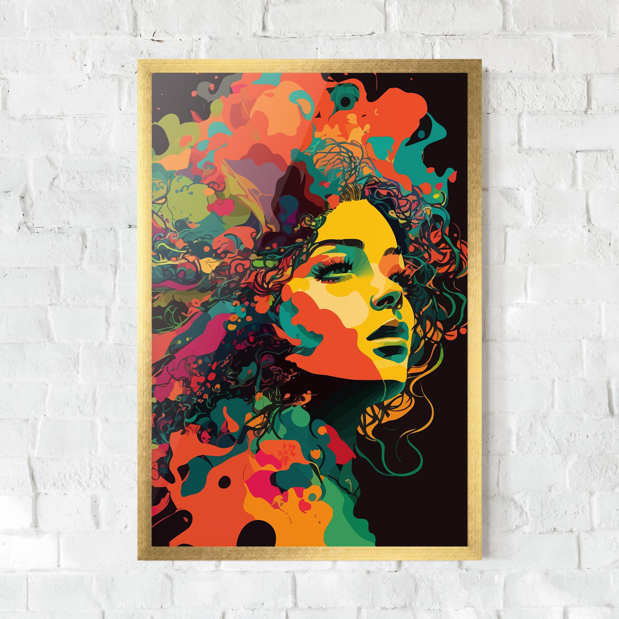 Gerahmte Poster Colorful African Woman mockup 0