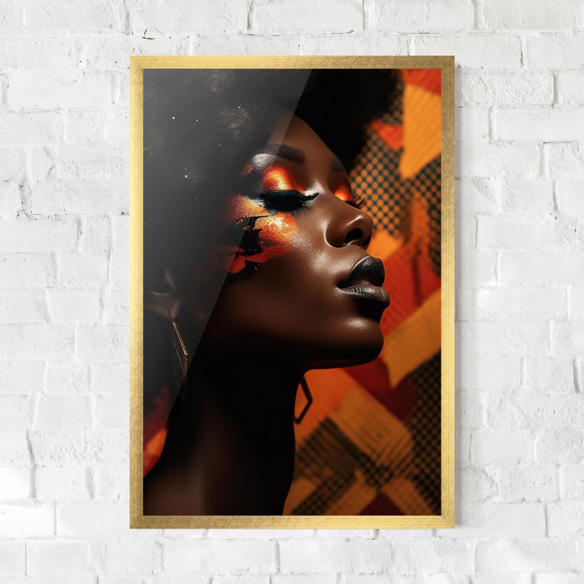 Gerahmte Poster Orange Makeup Woman mockup 0