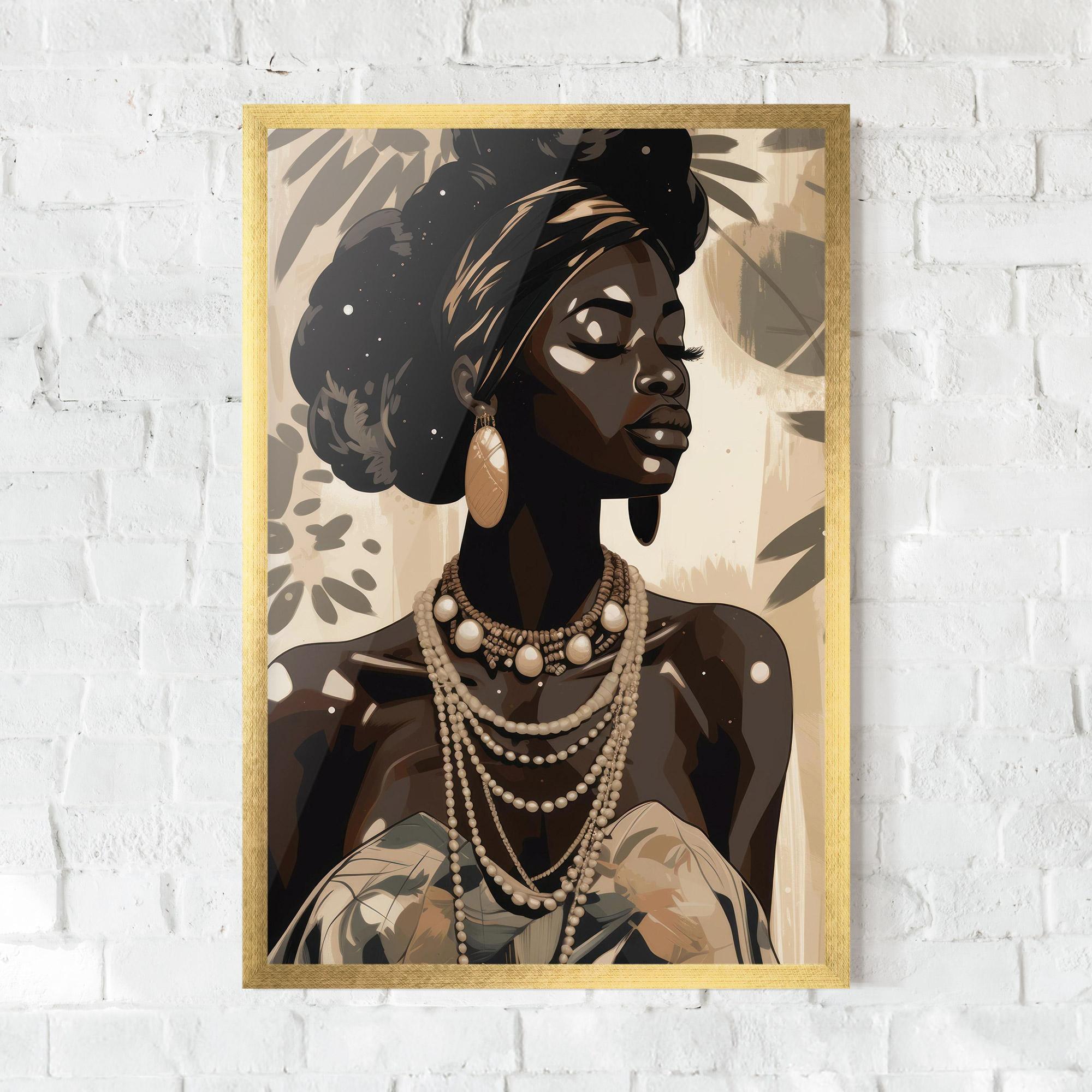 Gerahmte Poster Wearing Necklace Graphic mockup 0