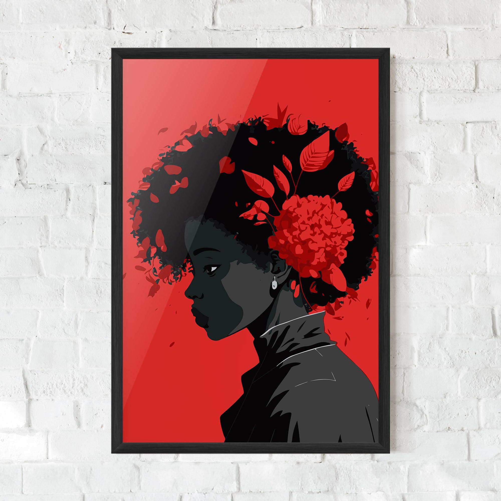 Gerahmte Poster African Red Flower mockup 0