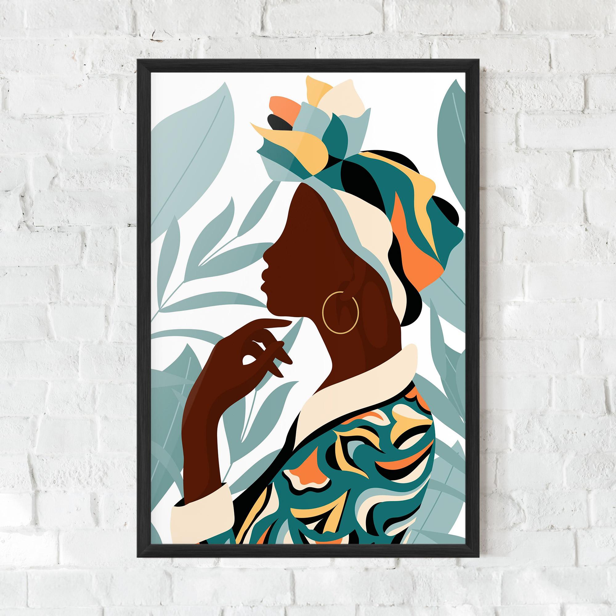 Gerahmte Poster Gold African Earring mockup 0