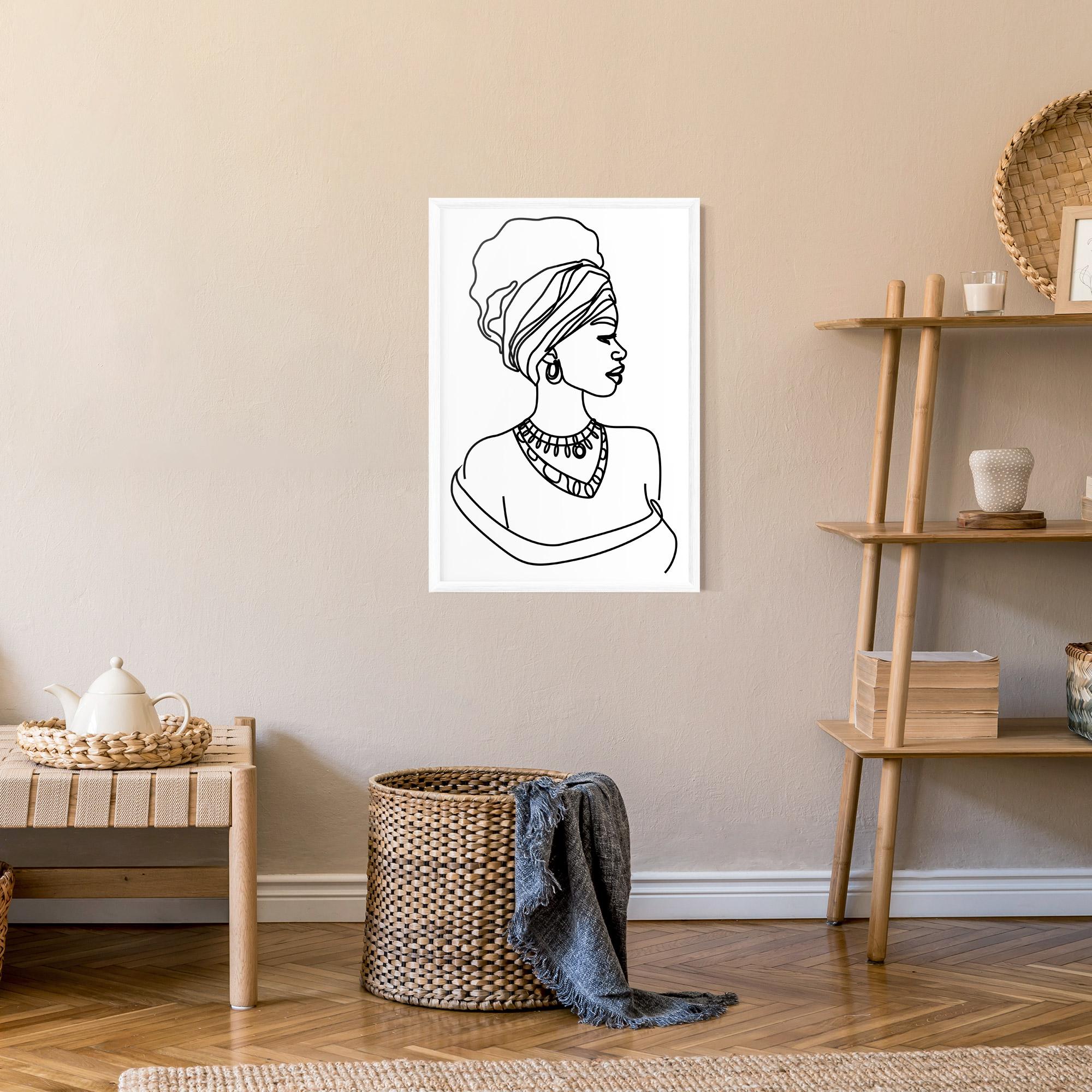 Gerahmte Poster Black Line African mockup 9