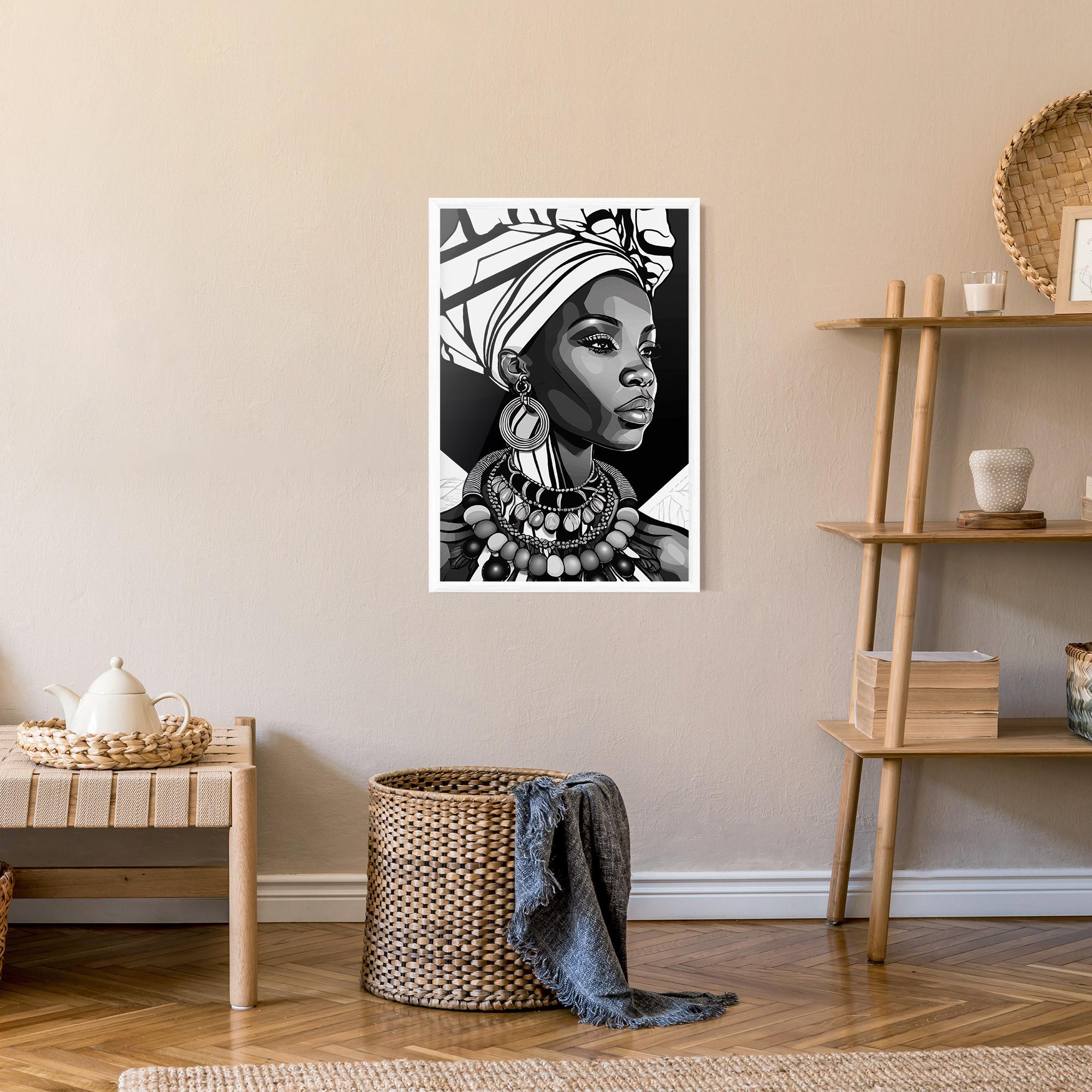 Gerahmte Poster Black White African mockup 9