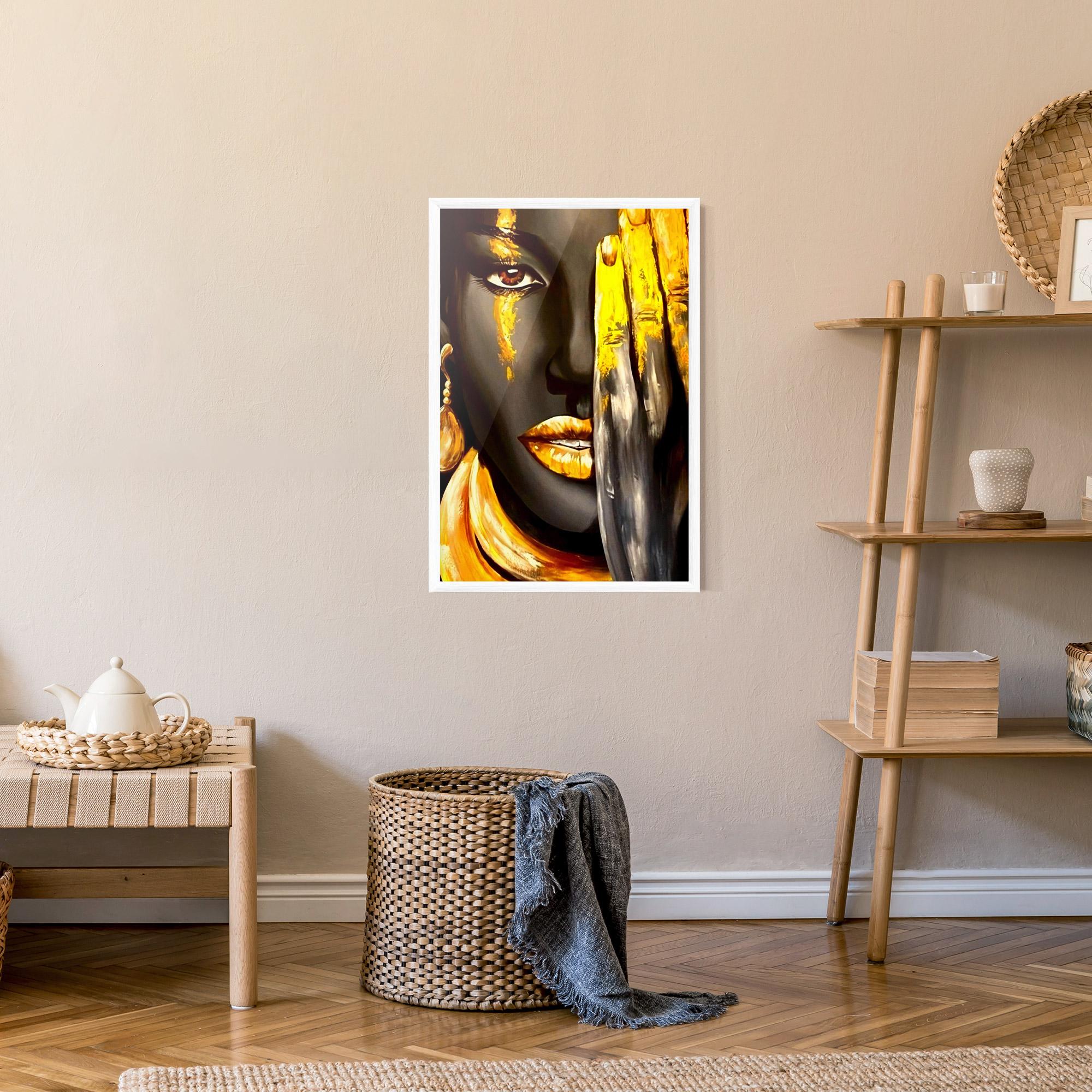 Gerahmte Poster Golden African Women mockup 9