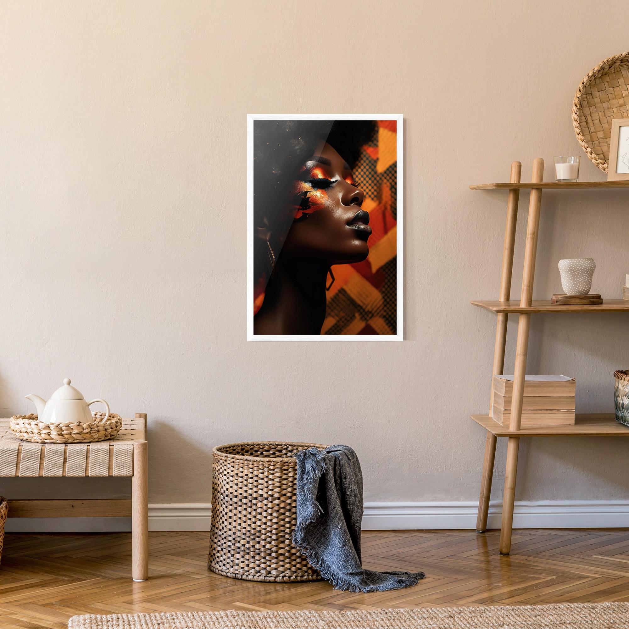 Gerahmte Poster Orange Makeup Woman mockup 9