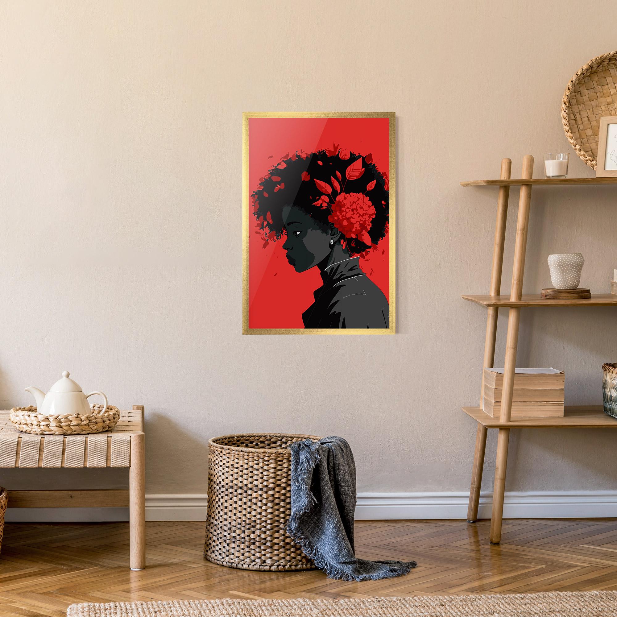 Gerahmte Poster African Red Flower mockup 9